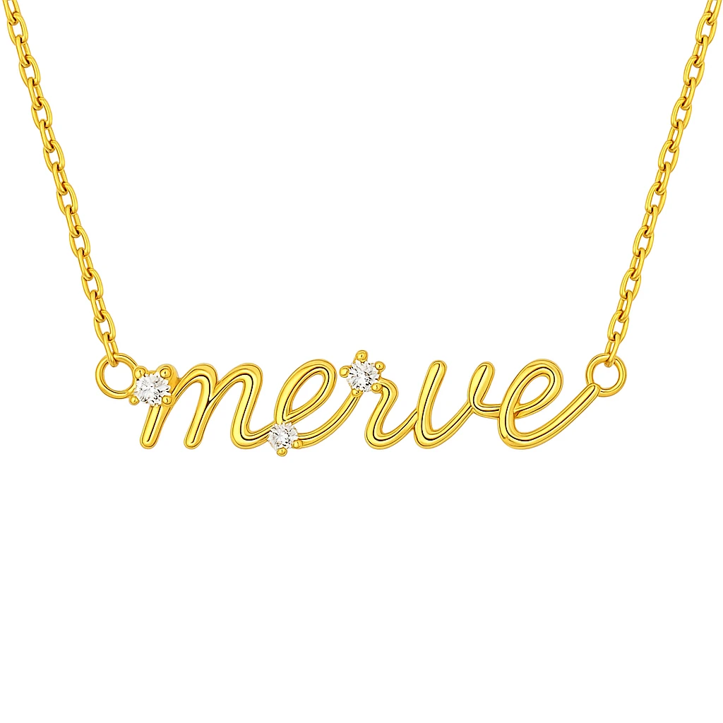 Swaroski Taş İsim Kolye