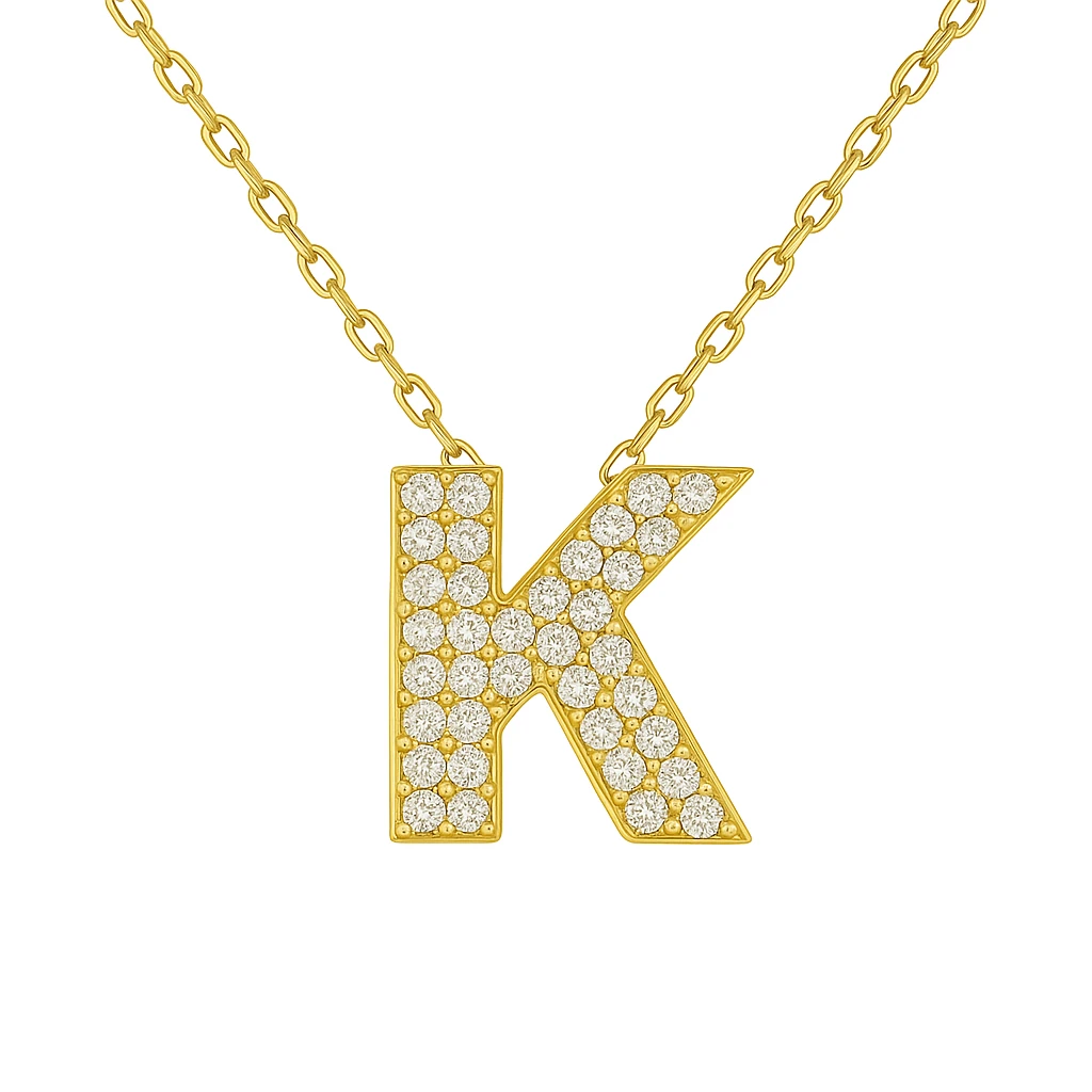 Büyük Taşlı Harf Kolye