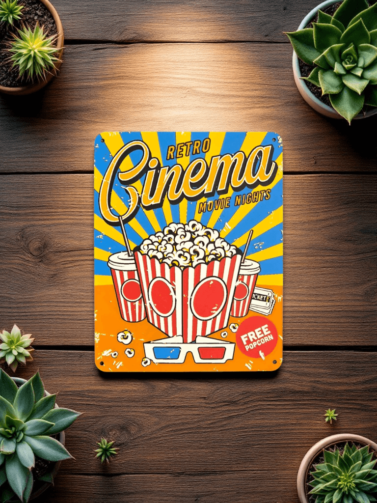 Vintage Cinema Pop Corn Free