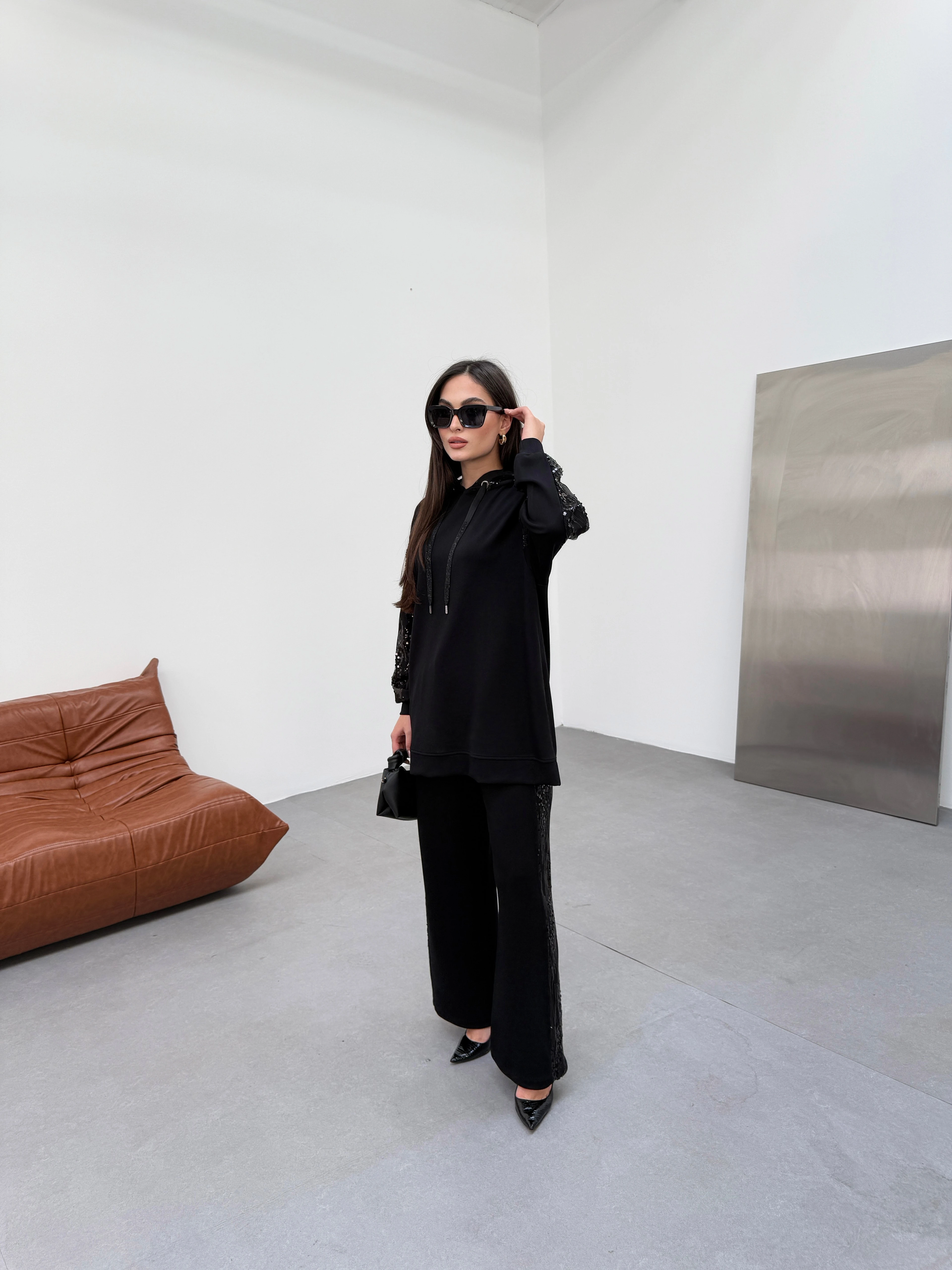 Pul Payet Detaylı Rahat Kesim İkili Takım