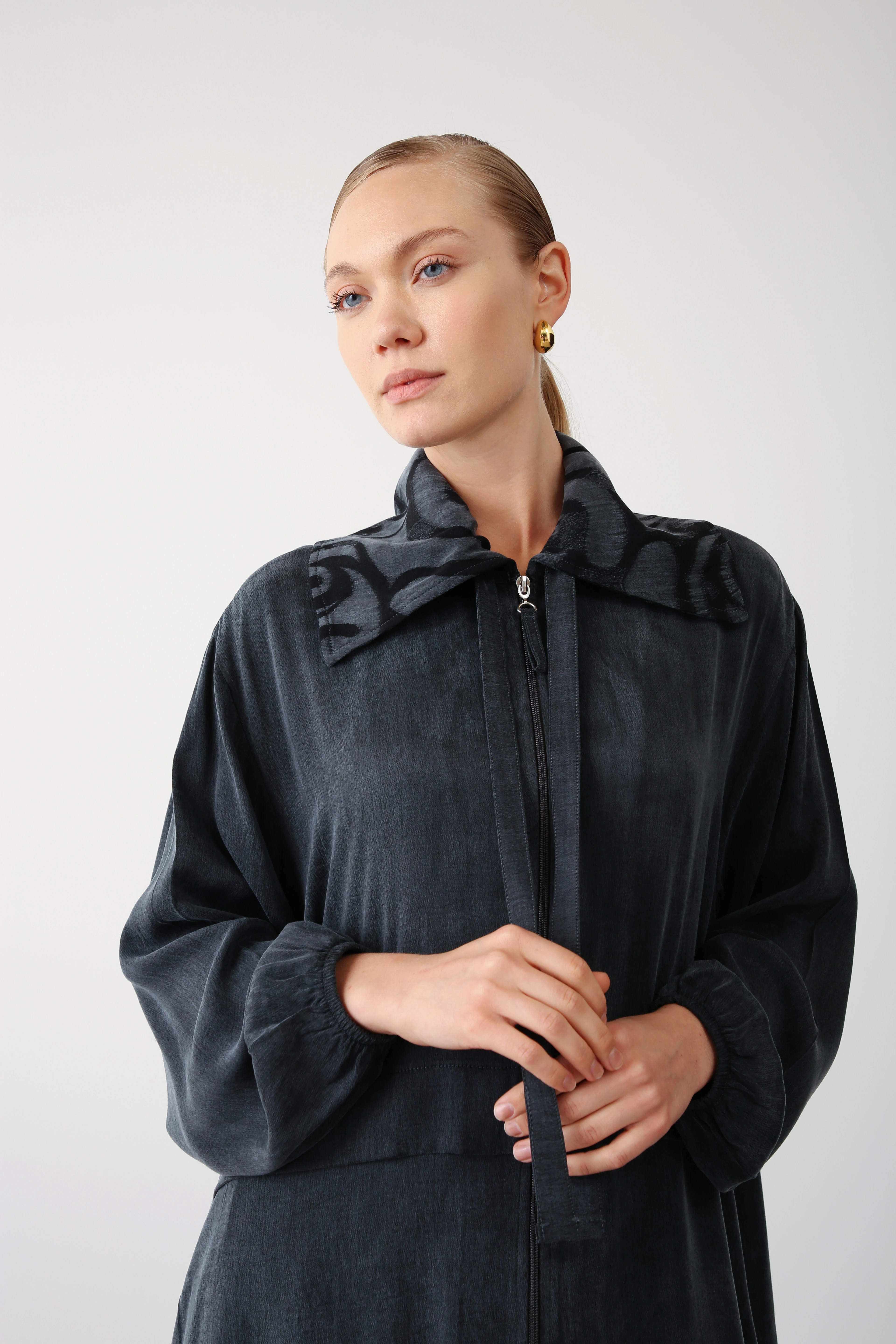 İpek Cupra Jakar Yakalı Ceket Pantolon İkili Takım