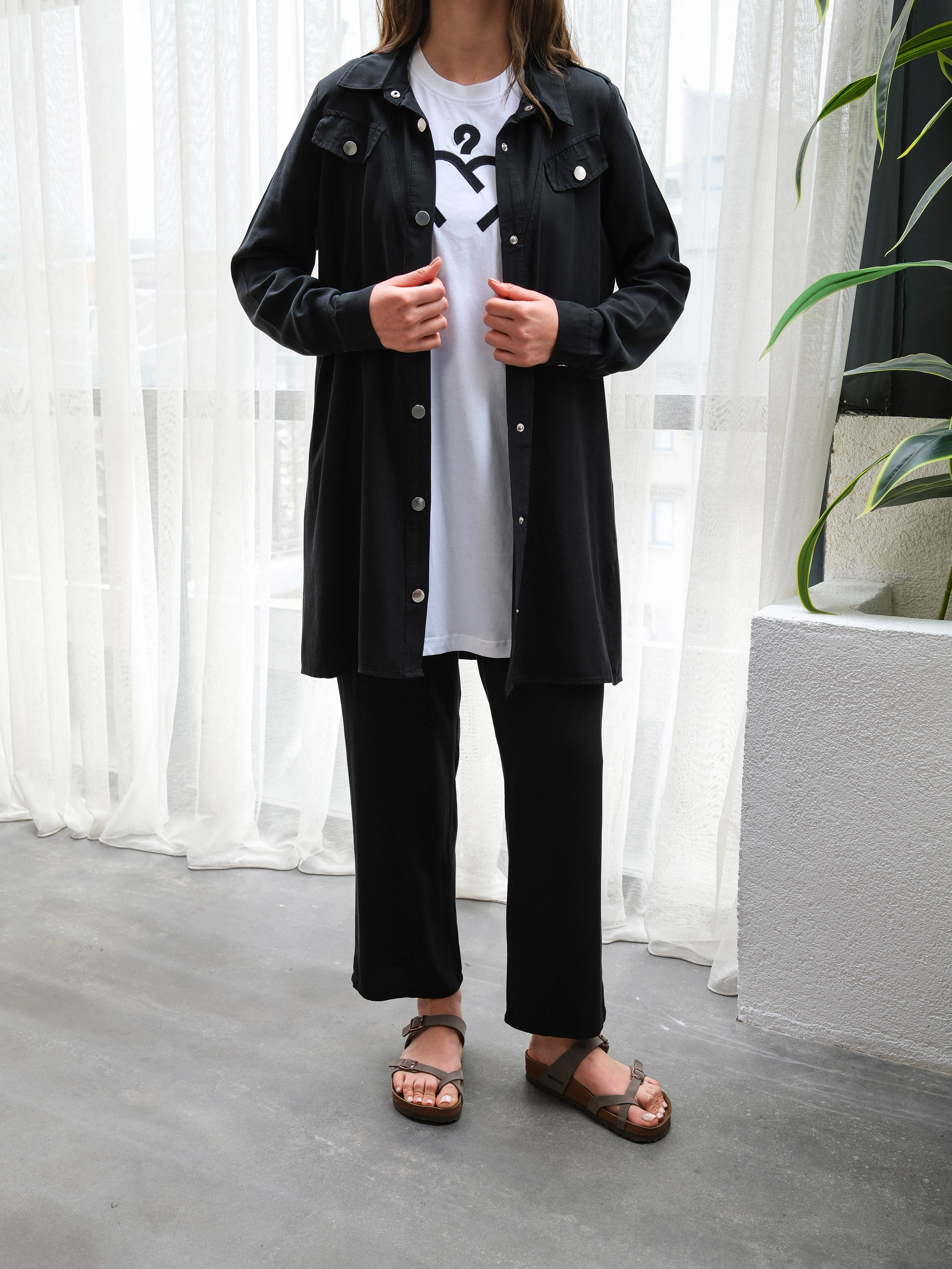 Büyük Beden Tensel Yumuşak Kumaş Rahat Kesim Üçlü Takım