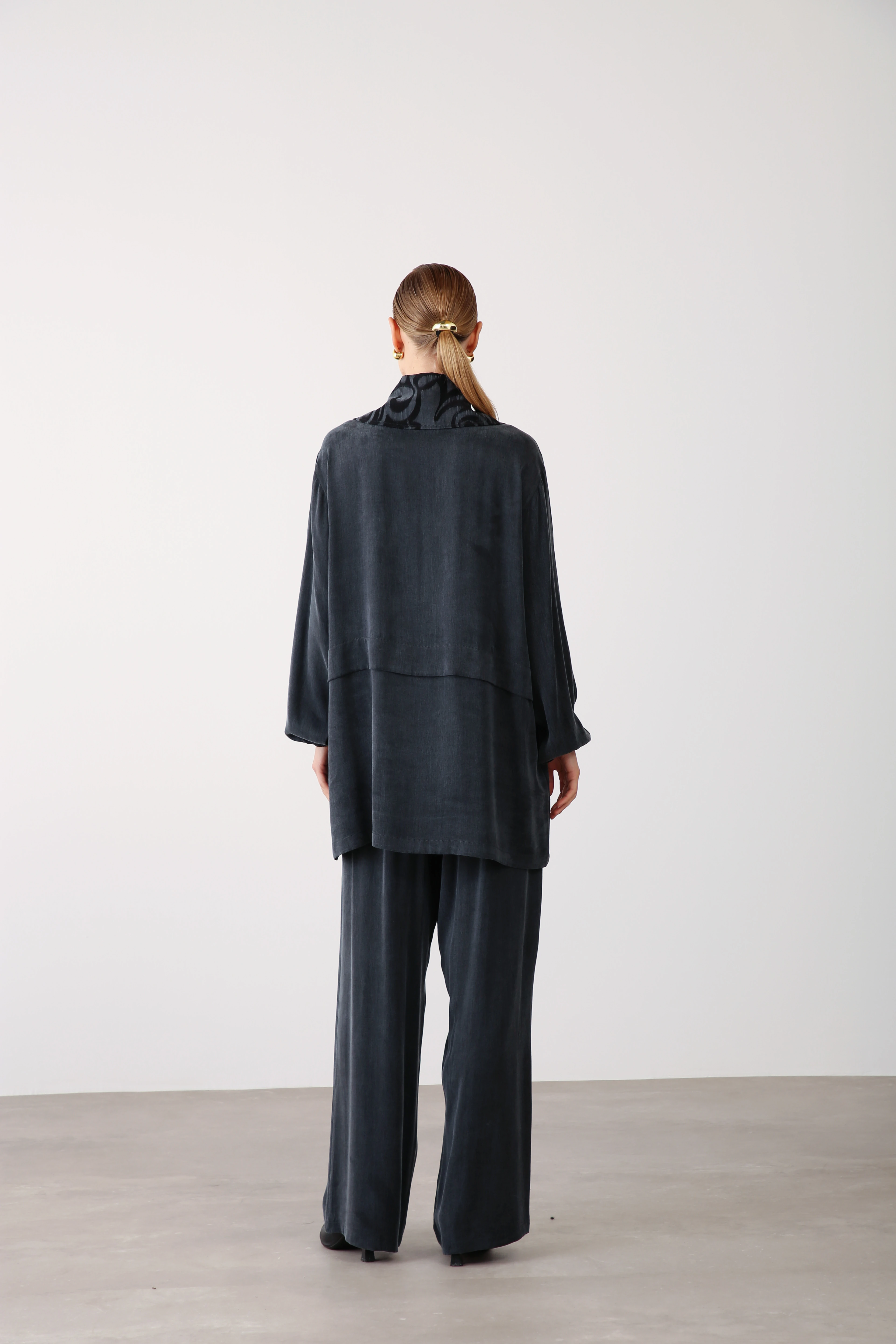 İpek Cupra Jakar Yakalı Ceket Pantolon İkili Takım