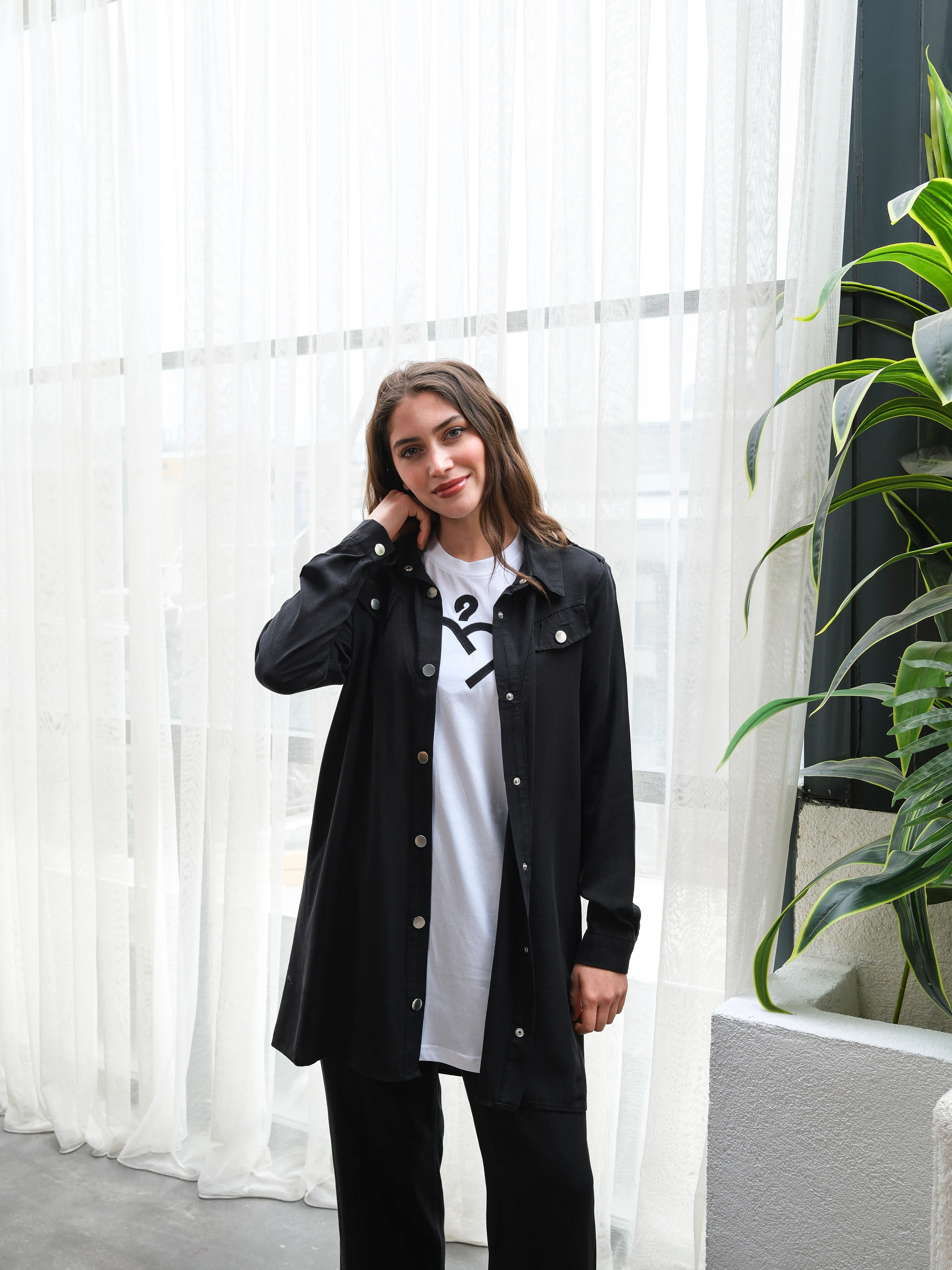 Büyük Beden Tensel Yumuşak Kumaş Rahat Kesim Üçlü Takım