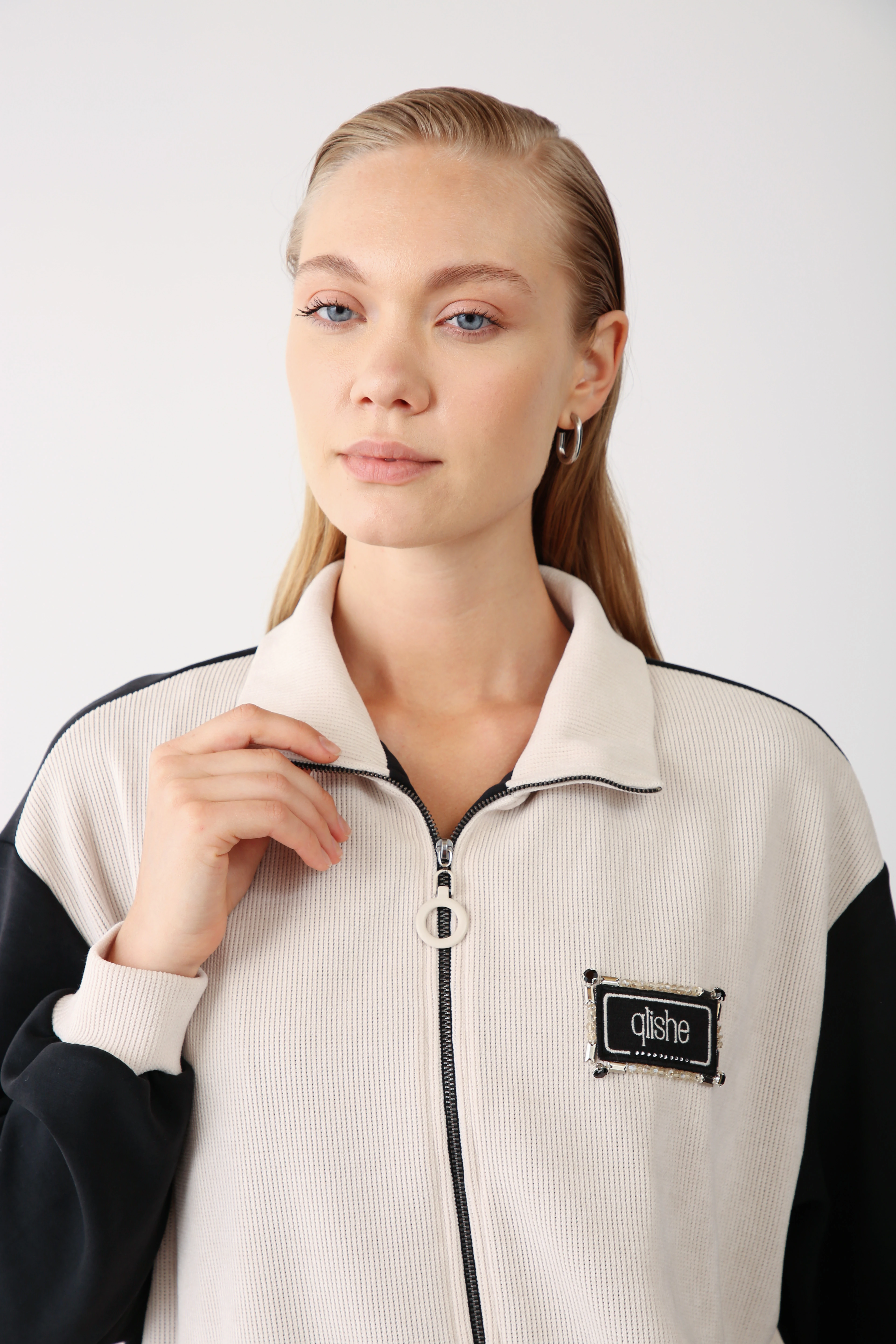 Likralı Fermuarlı Biyeli Ceket Etek Takım