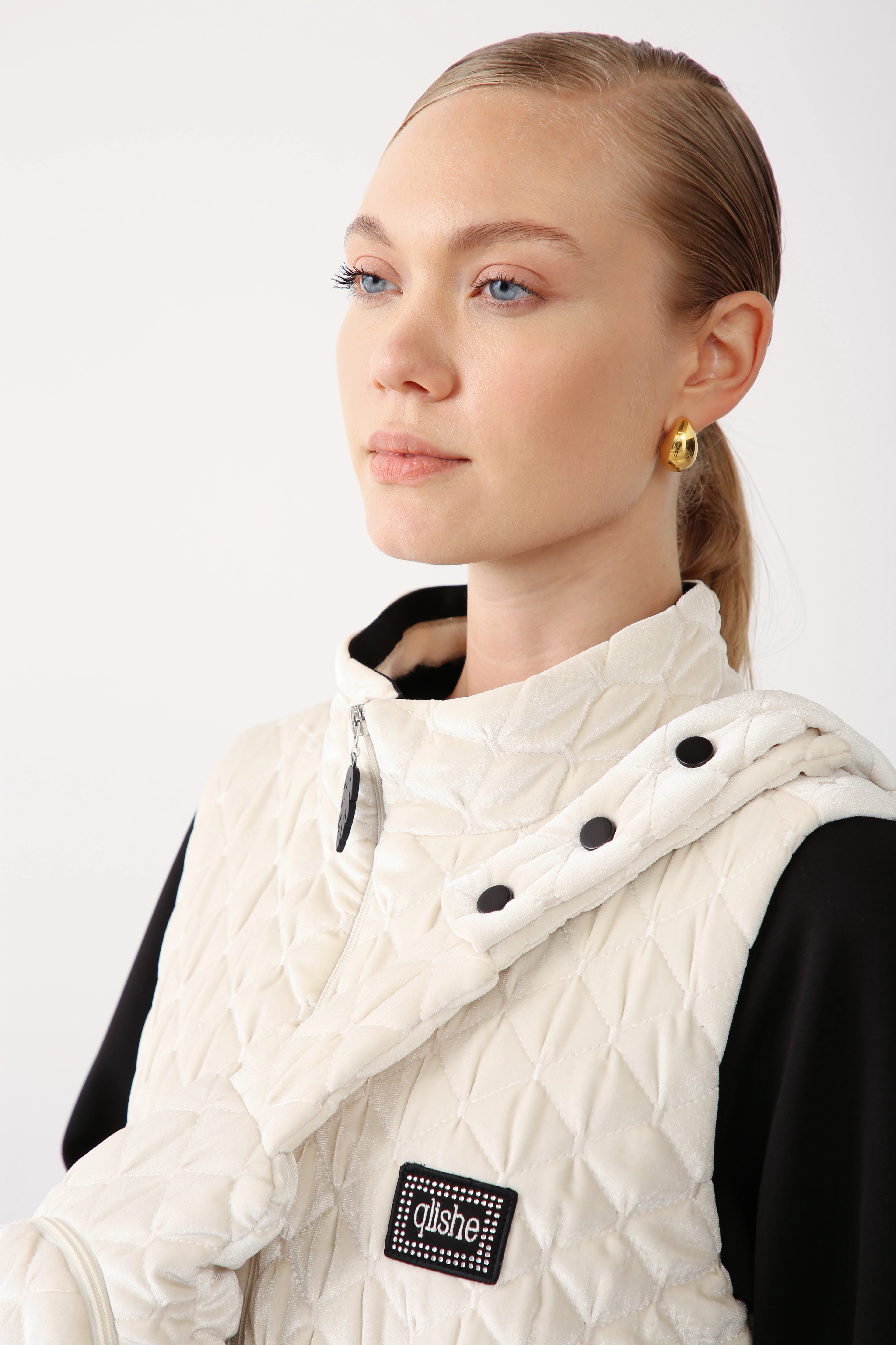 Kapitone Kadife Yelekli Uzun Elbise İkili Takım