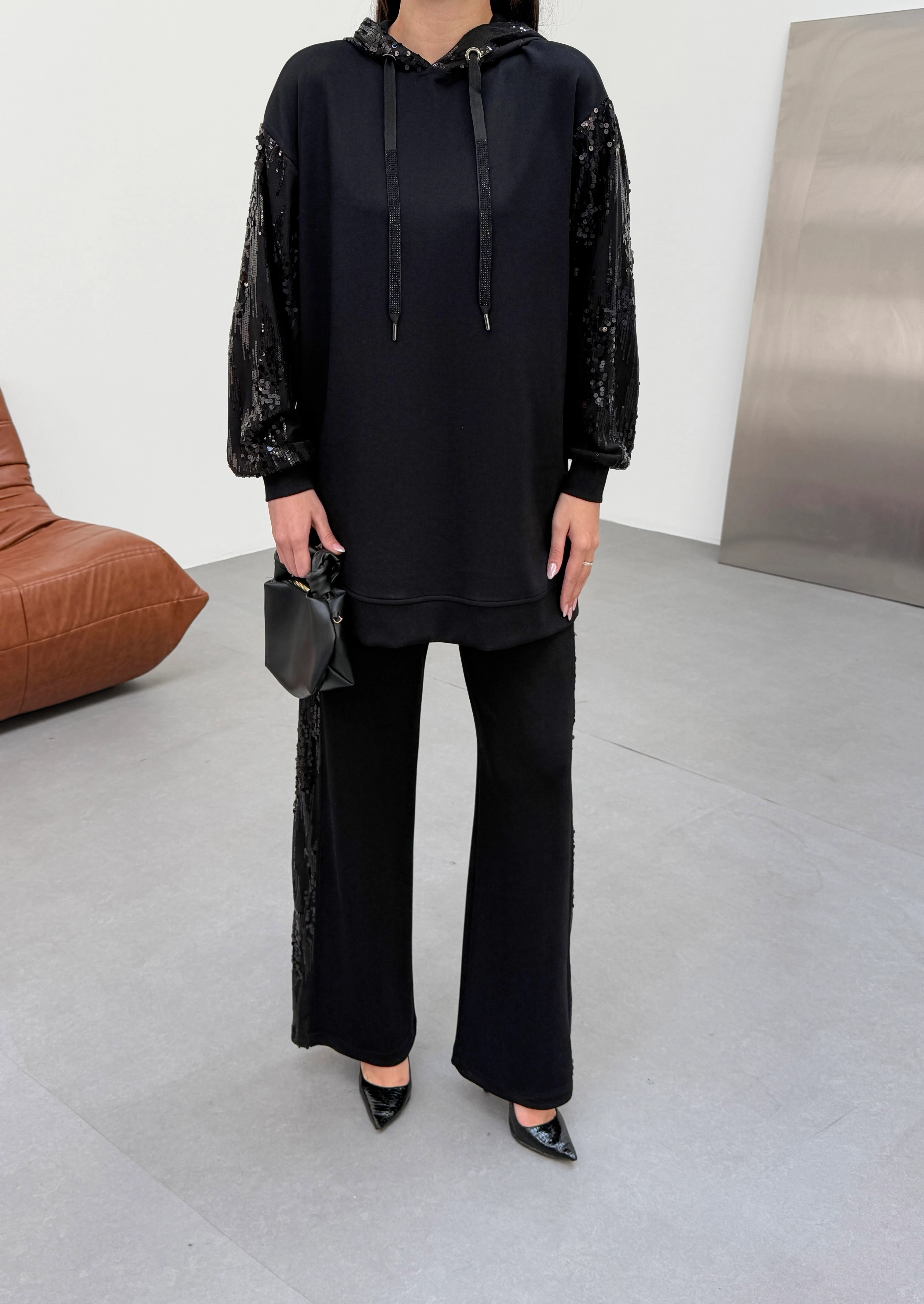 Pul Payet Detaylı Rahat Kesim İkili Takım