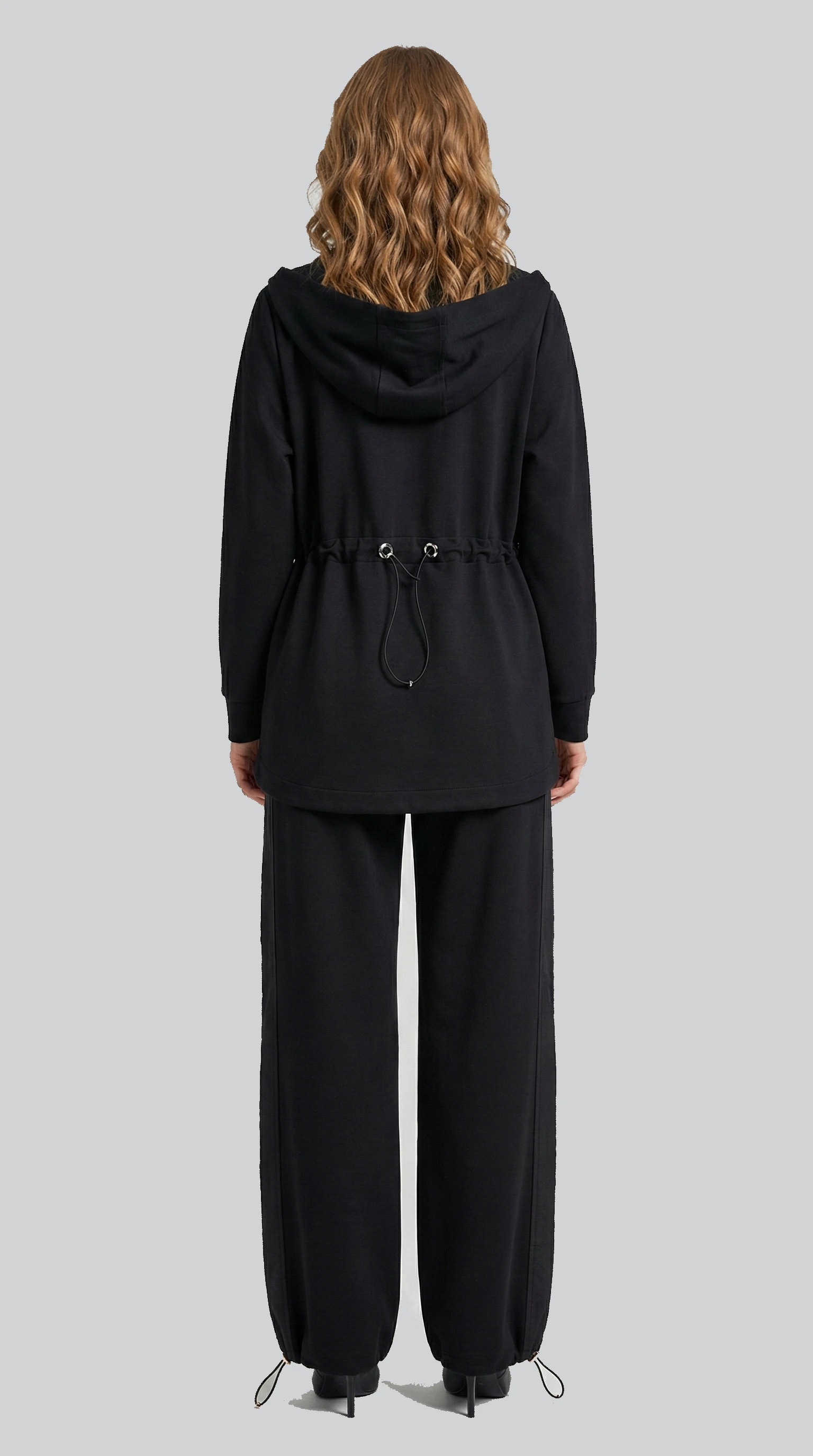 Pamuk Karışımlı Ayarlanabilir Bağcıklı Kapüşonlu İkili Takım