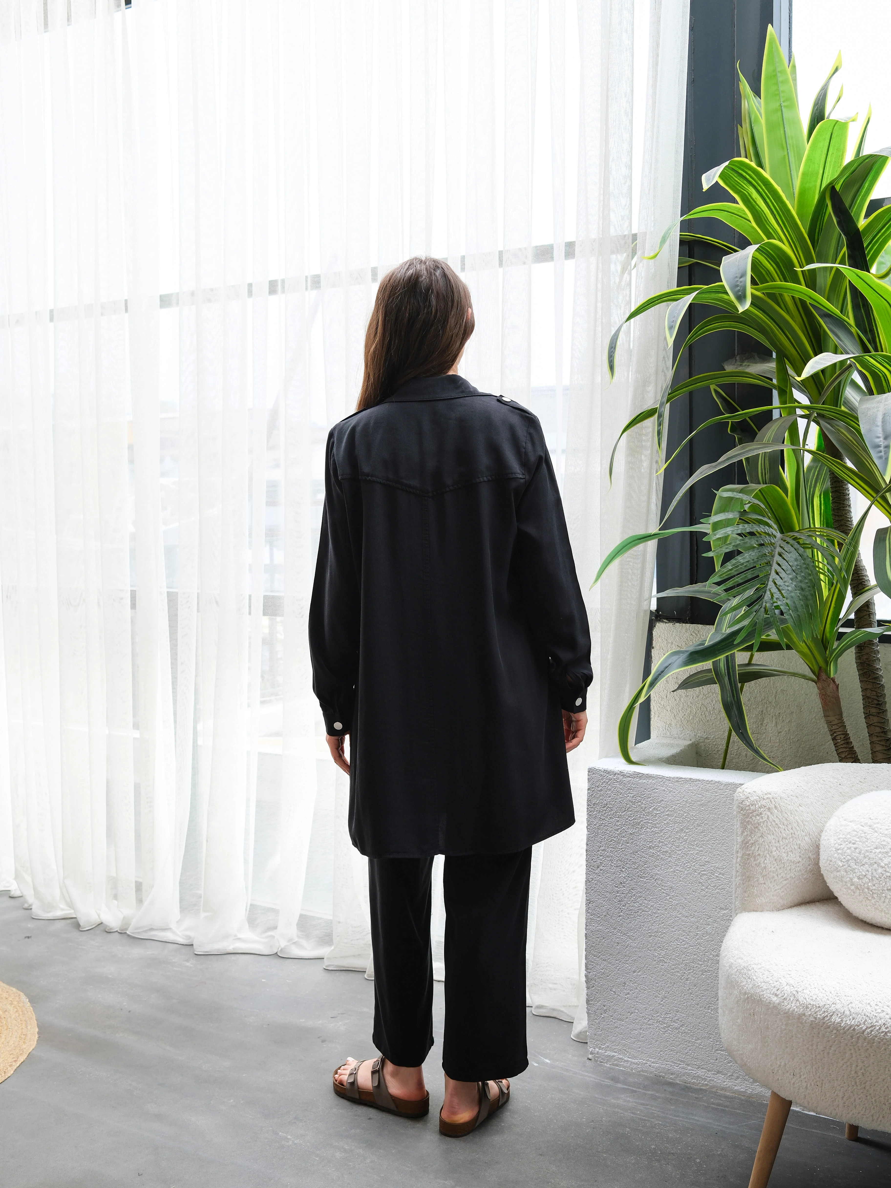 Büyük Beden Tensel Yumuşak Kumaş Rahat Kesim Üçlü Takım