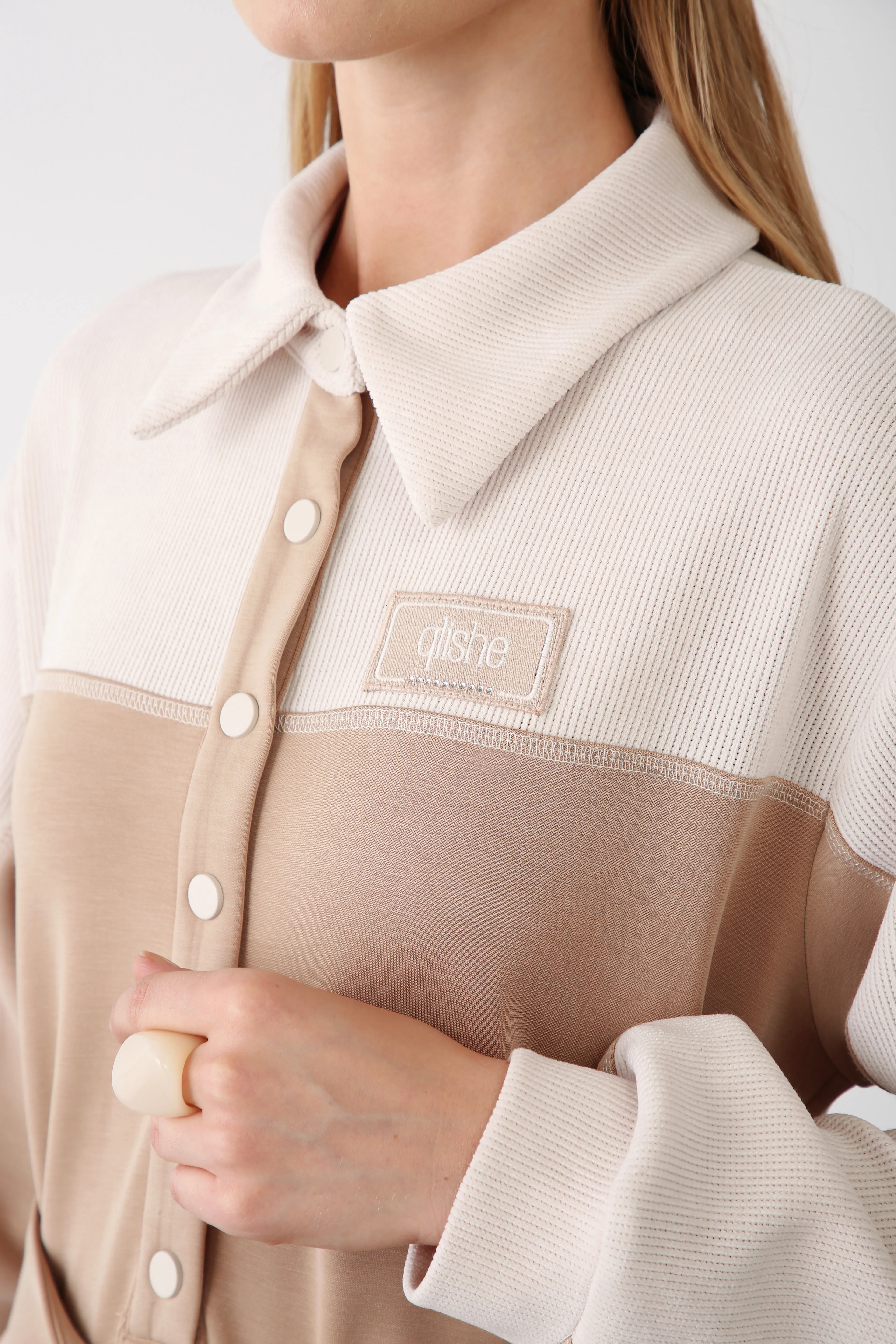 Pamuk Modal Karışım Renk Geçişli Kuşaklı Elbise Yelek İkili Takım