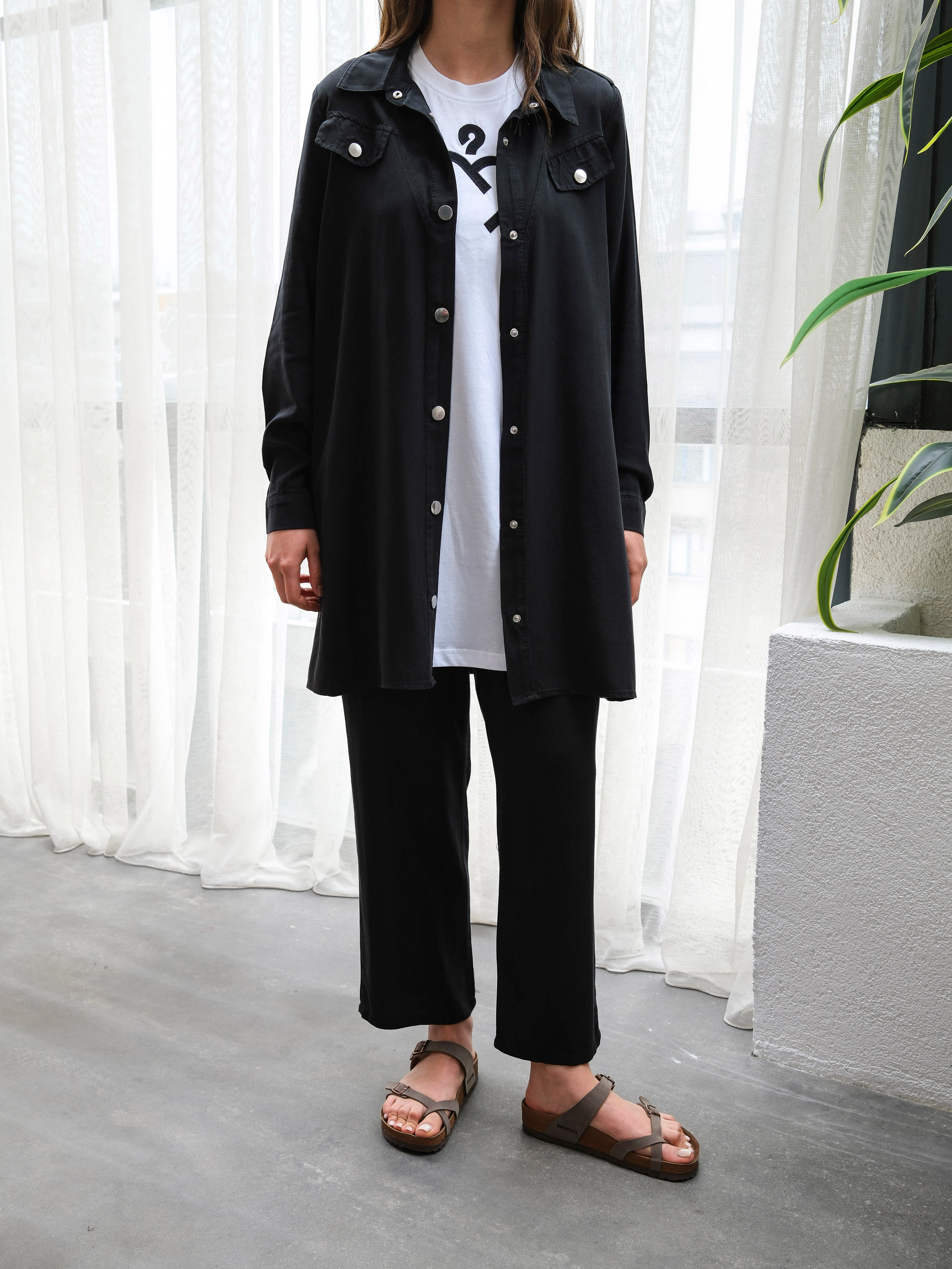 Büyük Beden Tensel Yumuşak Kumaş Rahat Kesim Üçlü Takım