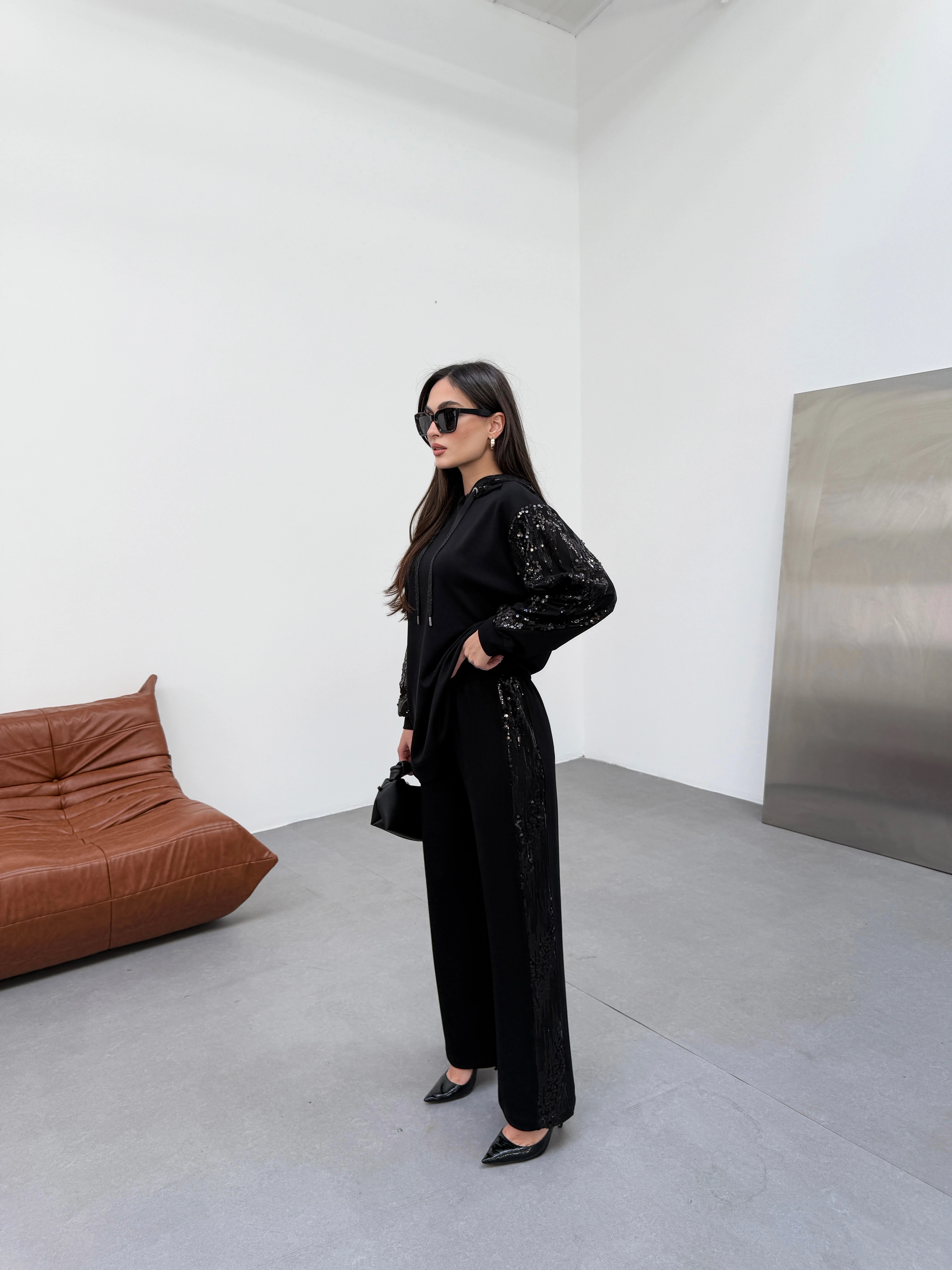 Pul Payet Detaylı Rahat Kesim İkili Takım