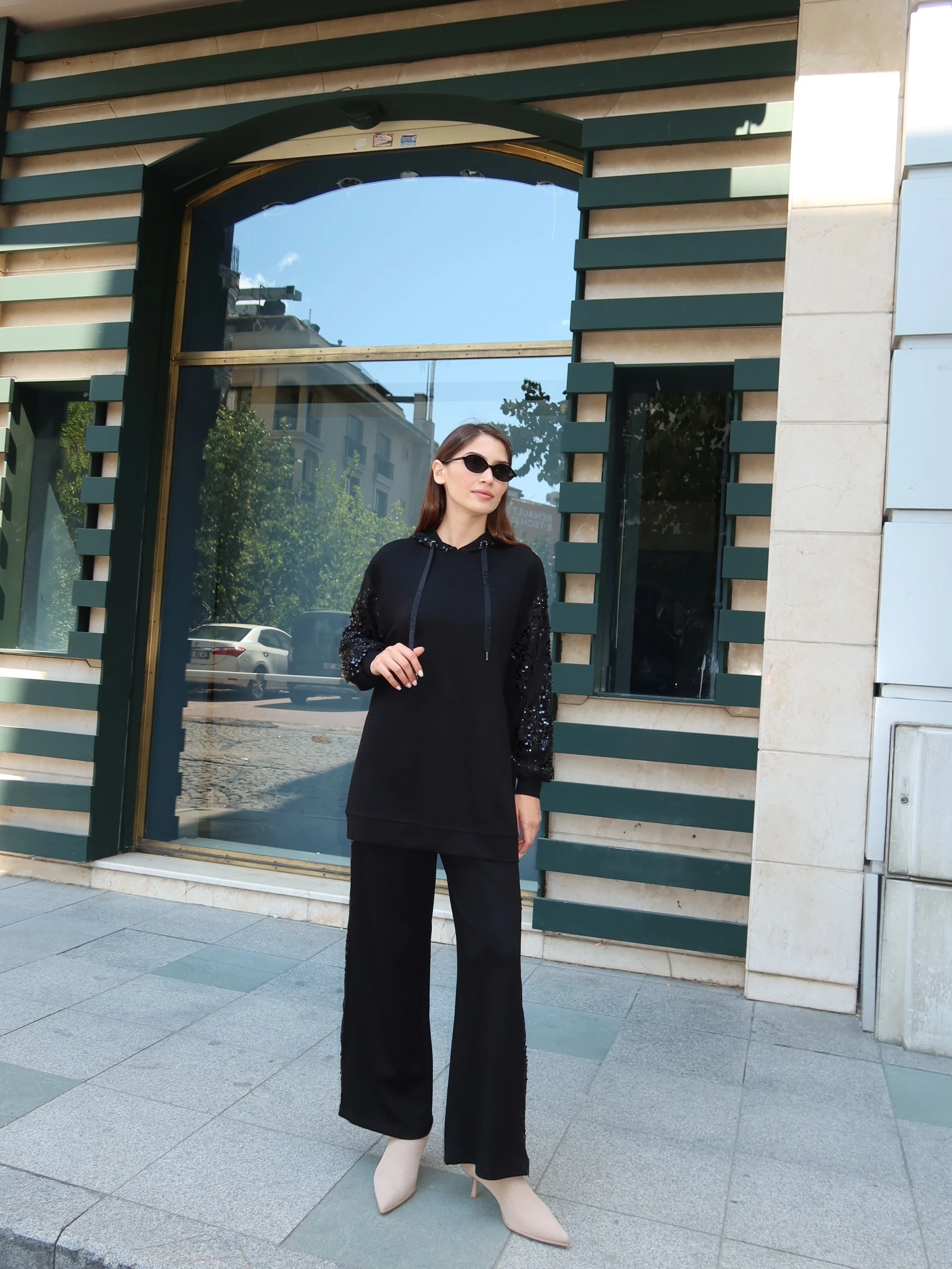 Pul Payet Detaylı Rahat Kesim İkili Takım