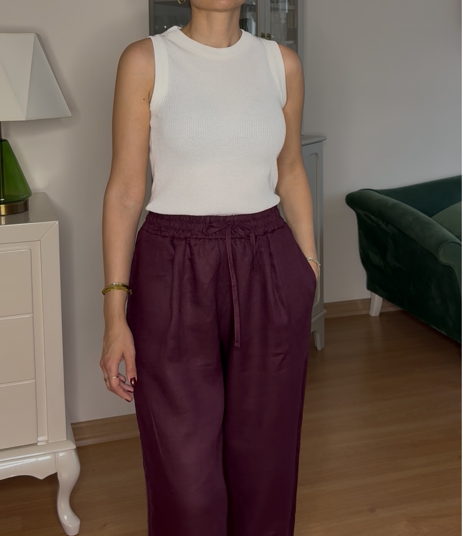 Keten Bordo Pantolon