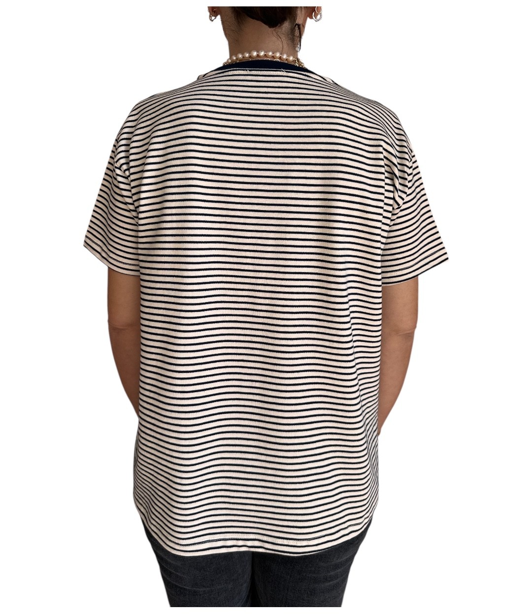 Lacivert Çizgili T-Shirt