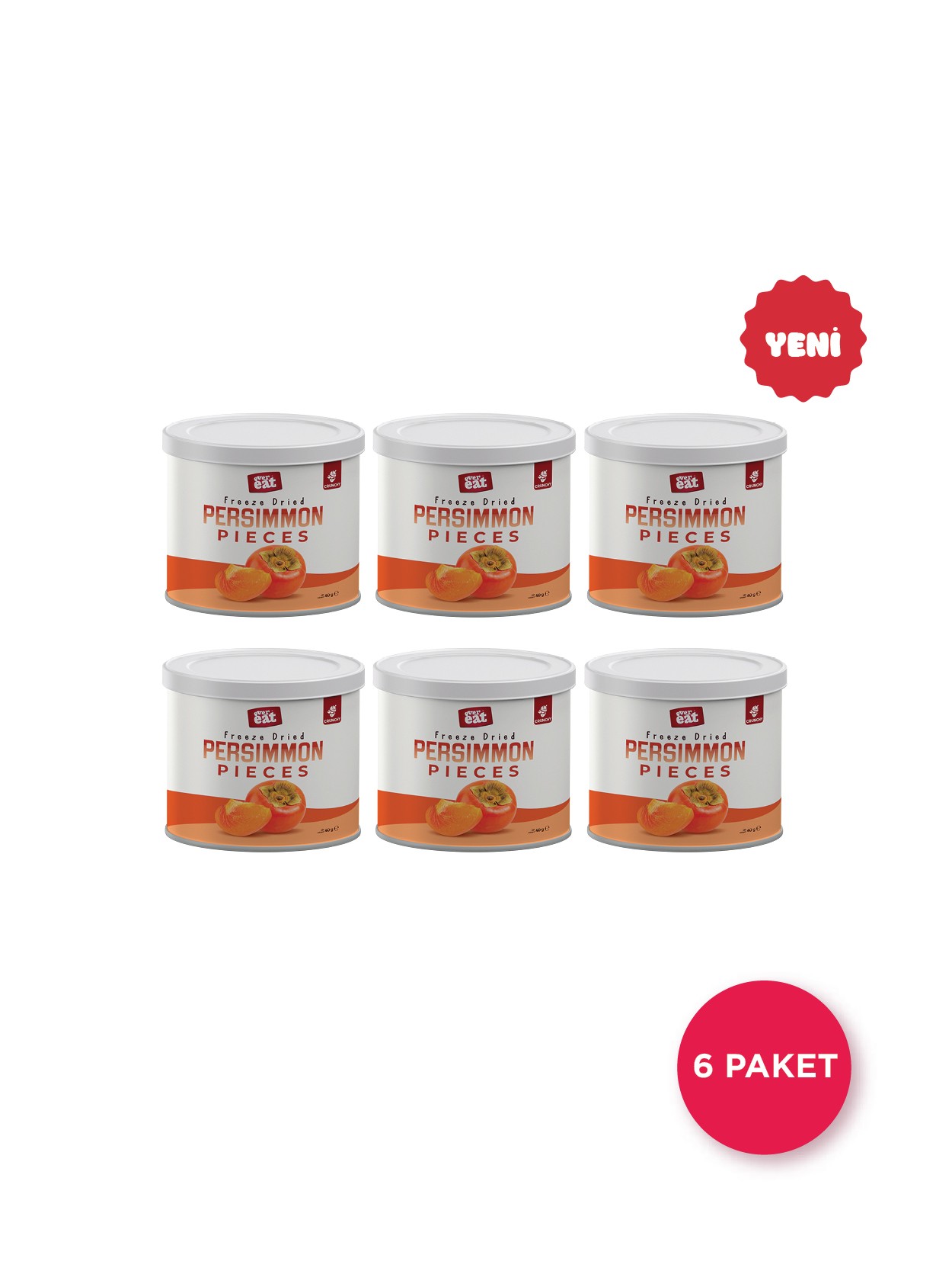 Dondurularak Kurutulmuş Cennet Hurması Çoklu Paket- Sağlıklı Atıştırmalık, Freeze Dry 6'lı