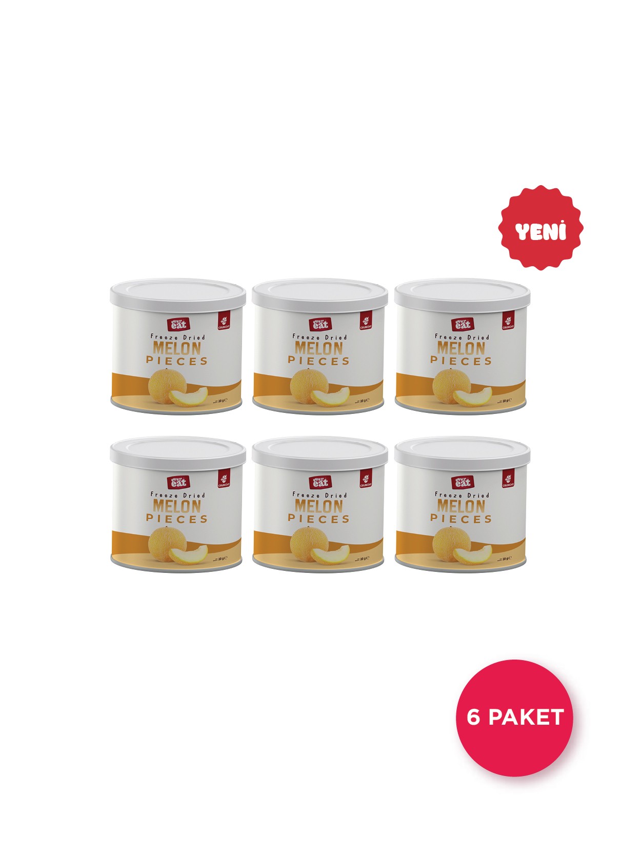 Dondurularak Kurutulmuş Kavun Taneleri Çoklu Paket- Sağlıklı Atıştırmalık, Freeze Dry 6'lı