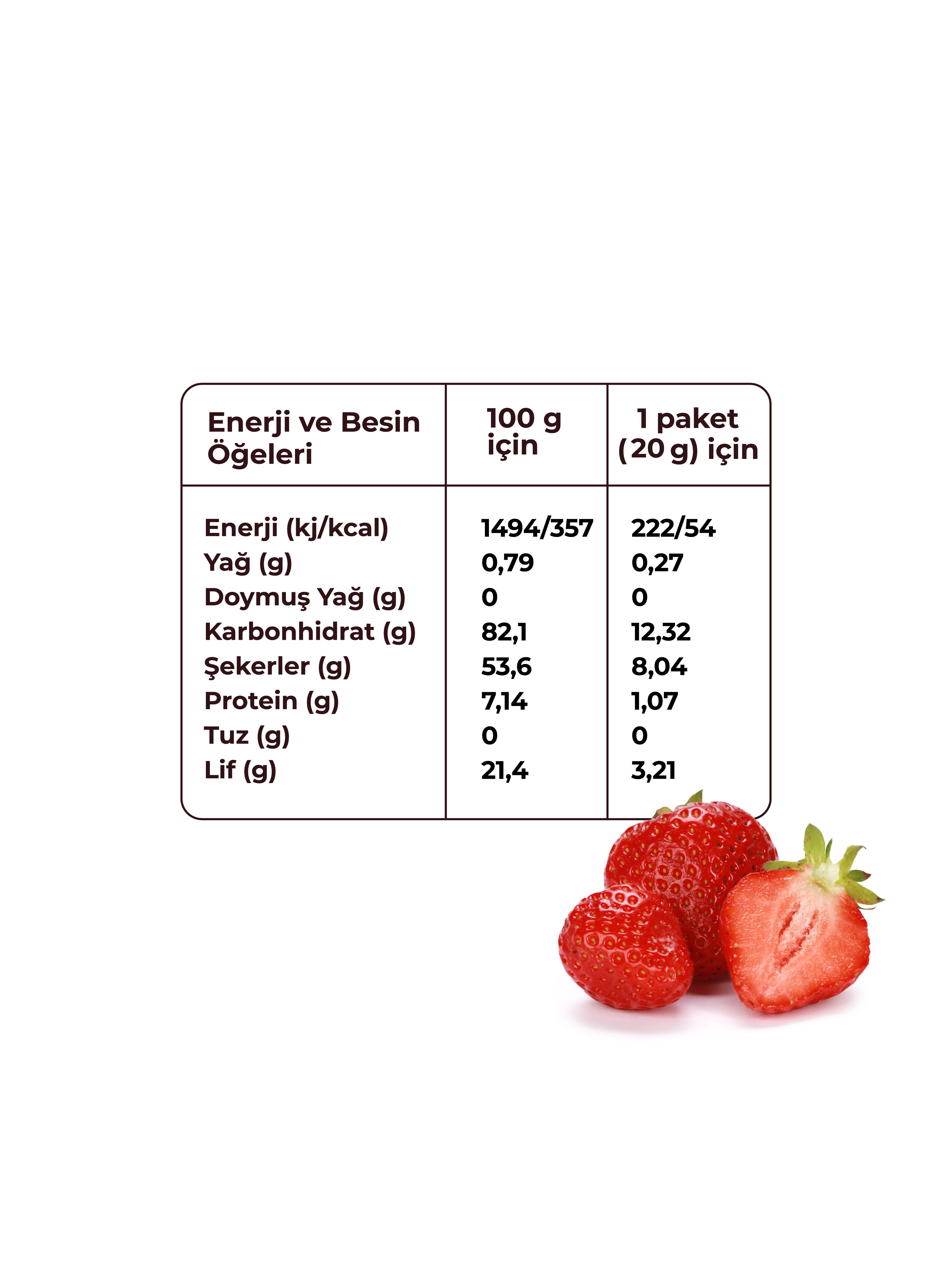 Dondurularak Kurutulmuş Çilek Taneleri - Sağlıklı Atıştırmalık, Freeze Dry Yöntemiyle Üretilmiş