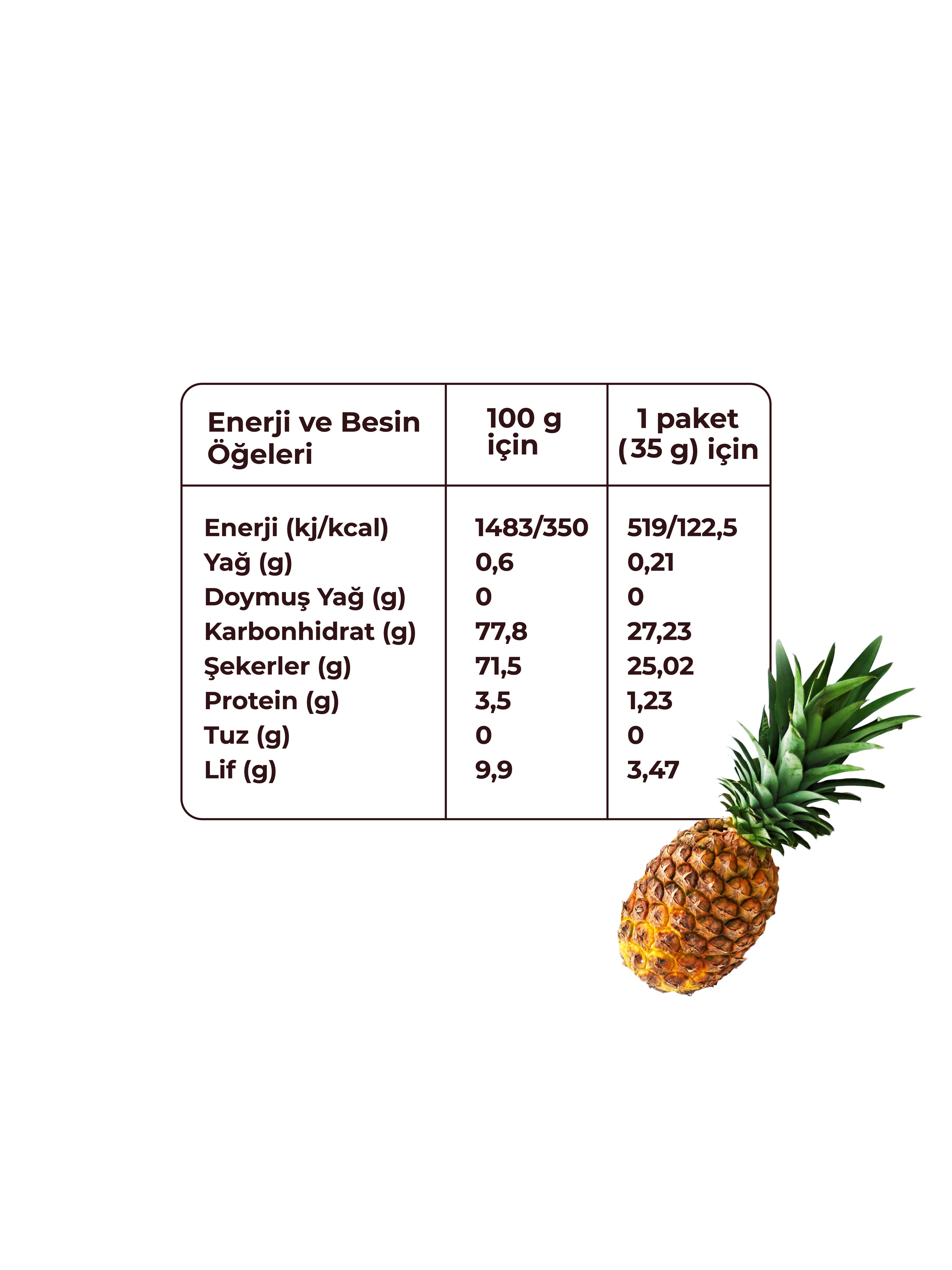 Dondurularak Kurutulmuş Ananas Taneleri - Sağlıklı Atıştırmalık, Freeze Dry Yöntemiyle Üretilmiş