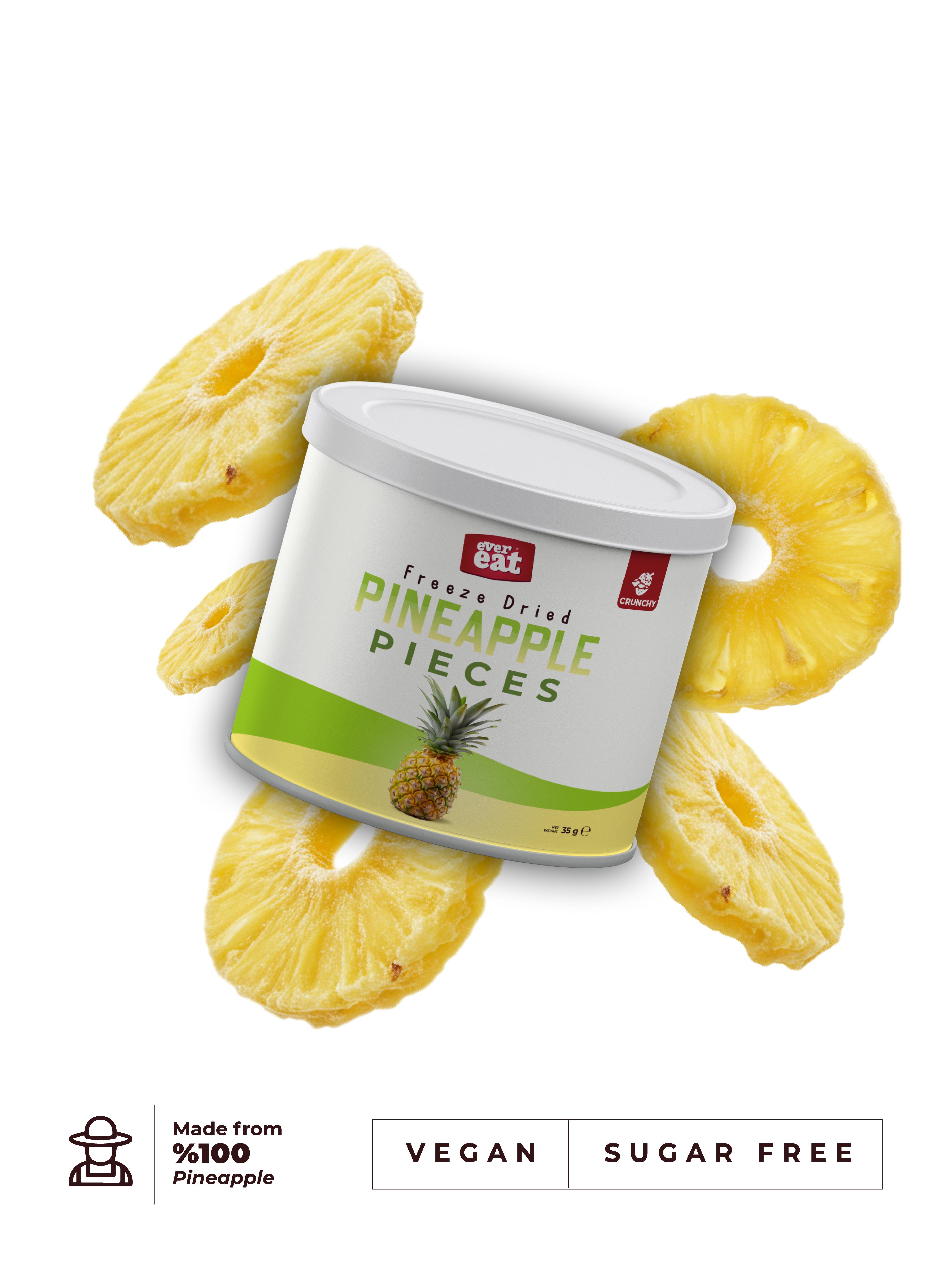 Dondurularak Kurutulmuş Ananas Taneleri Çoklu Paket- Sağlıklı Atıştırmalık, Freeze Dry 6'lı