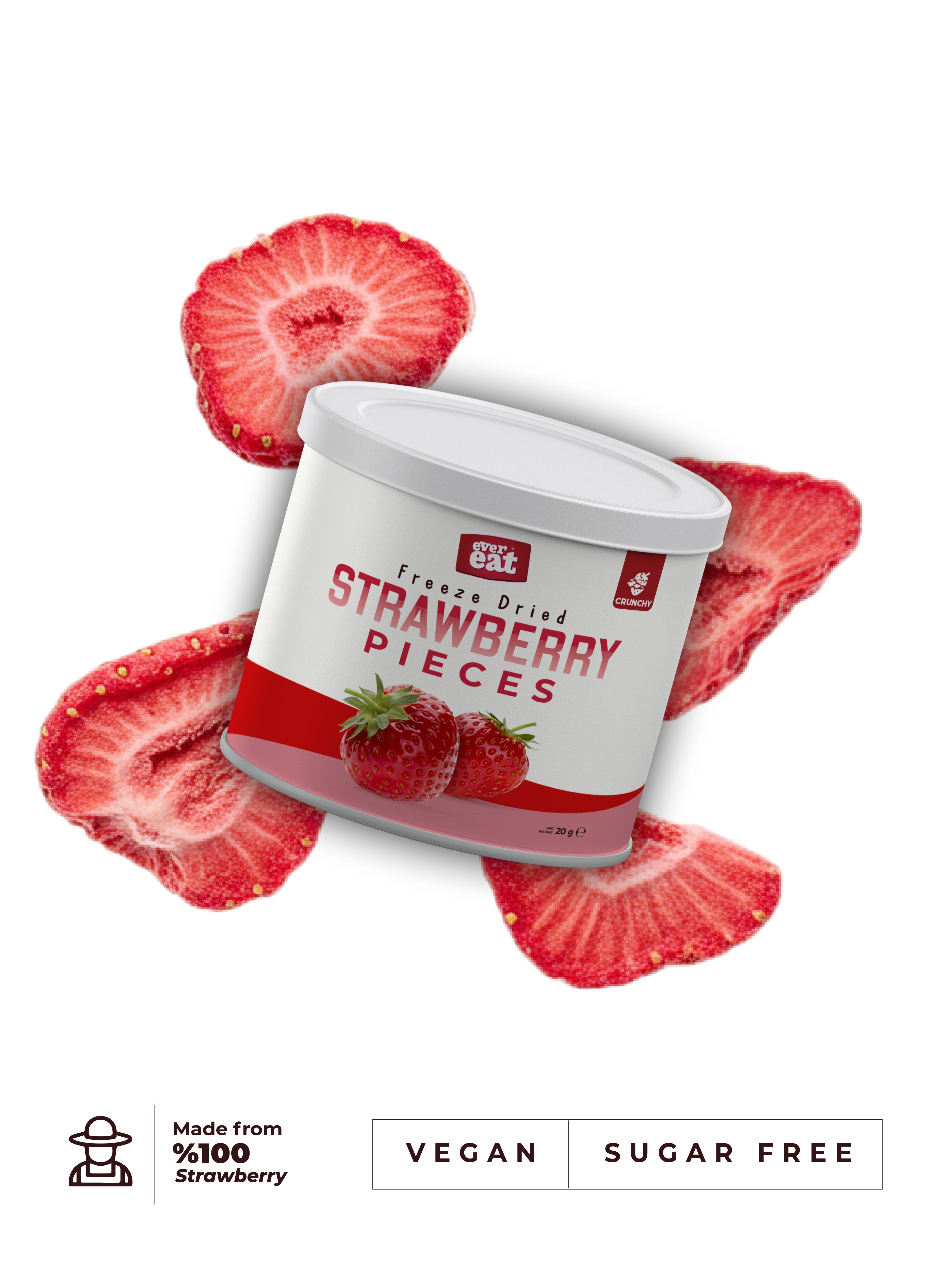Dondurularak Kurutulmuş Çilek Taneleri Çoklu Paket- Sağlıklı Atıştırmalık, Freeze Dry 6'lı