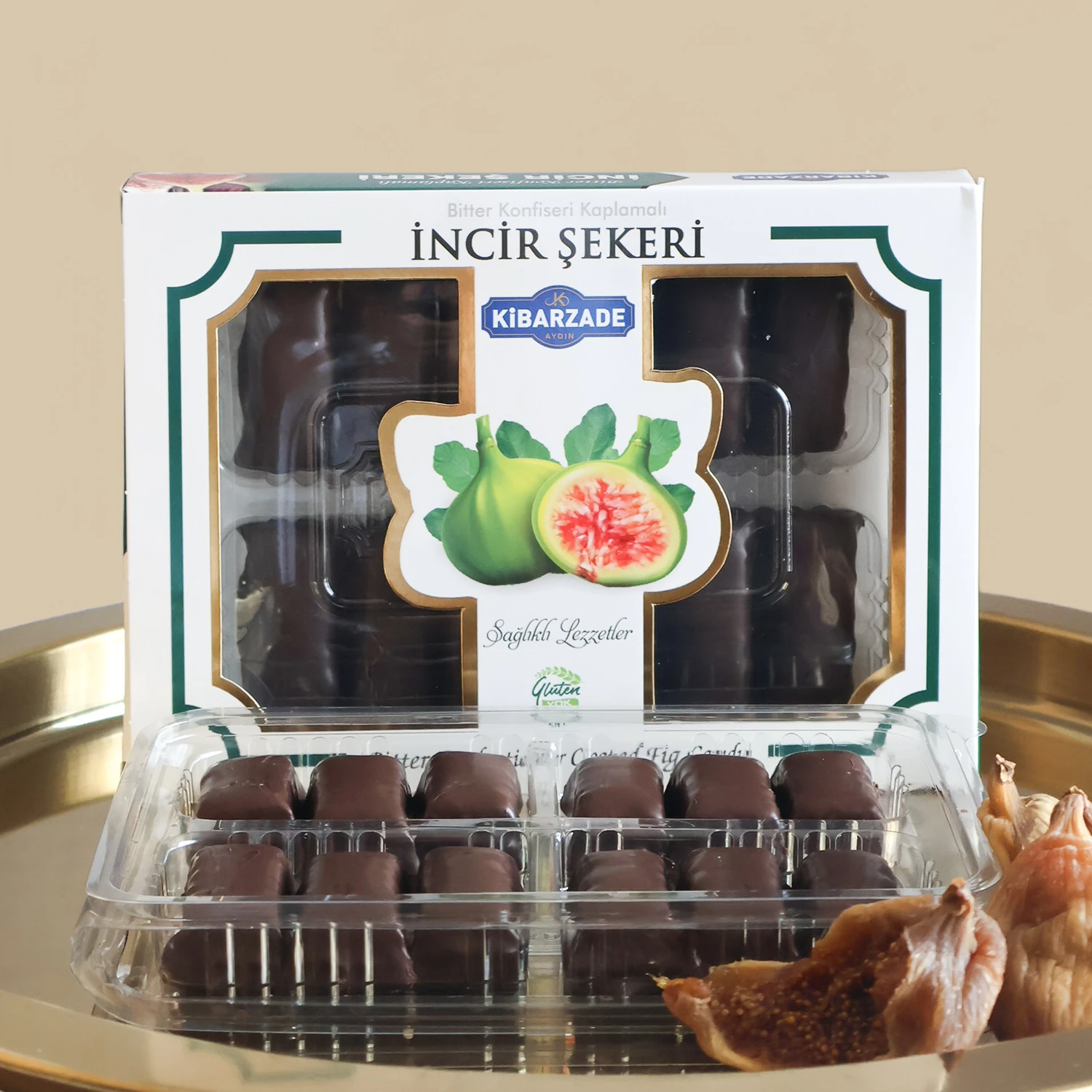 Bitter Konfiseri Kaplamalı Şekerleme - Motifli Seri | Çikolatalı incir Şekeri