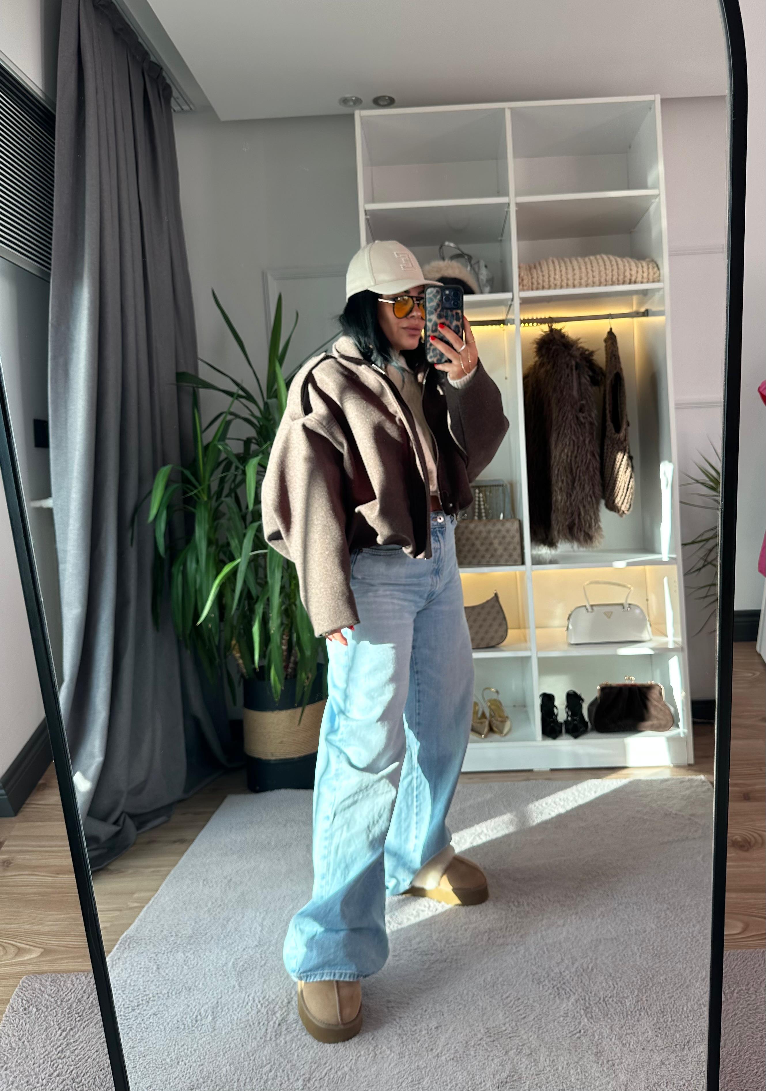 KAHVERENGİ BOMBER CEKET