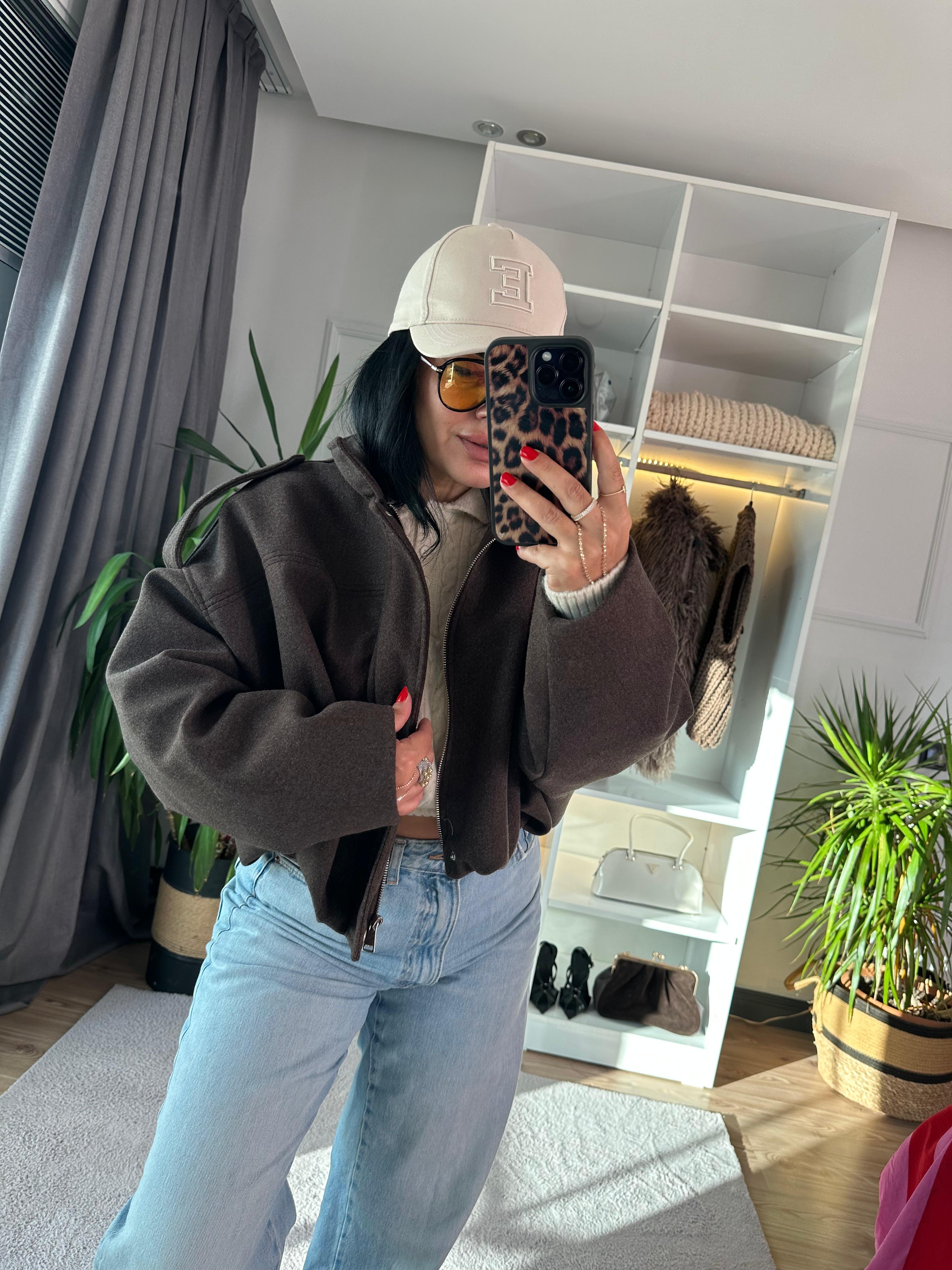 KAHVERENGİ BOMBER CEKET