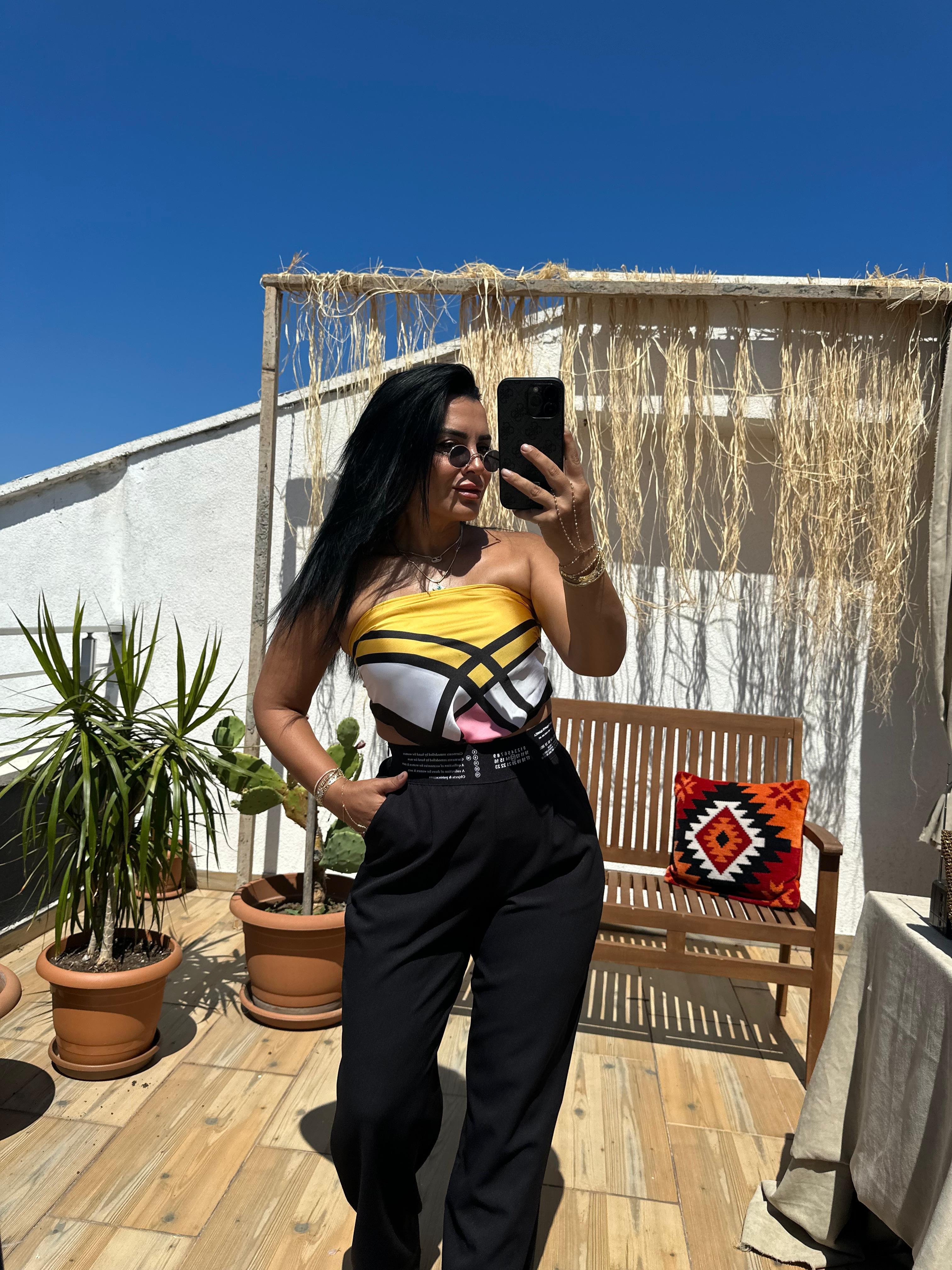 BEL LASTİKLİ SİYAH PANTOLON