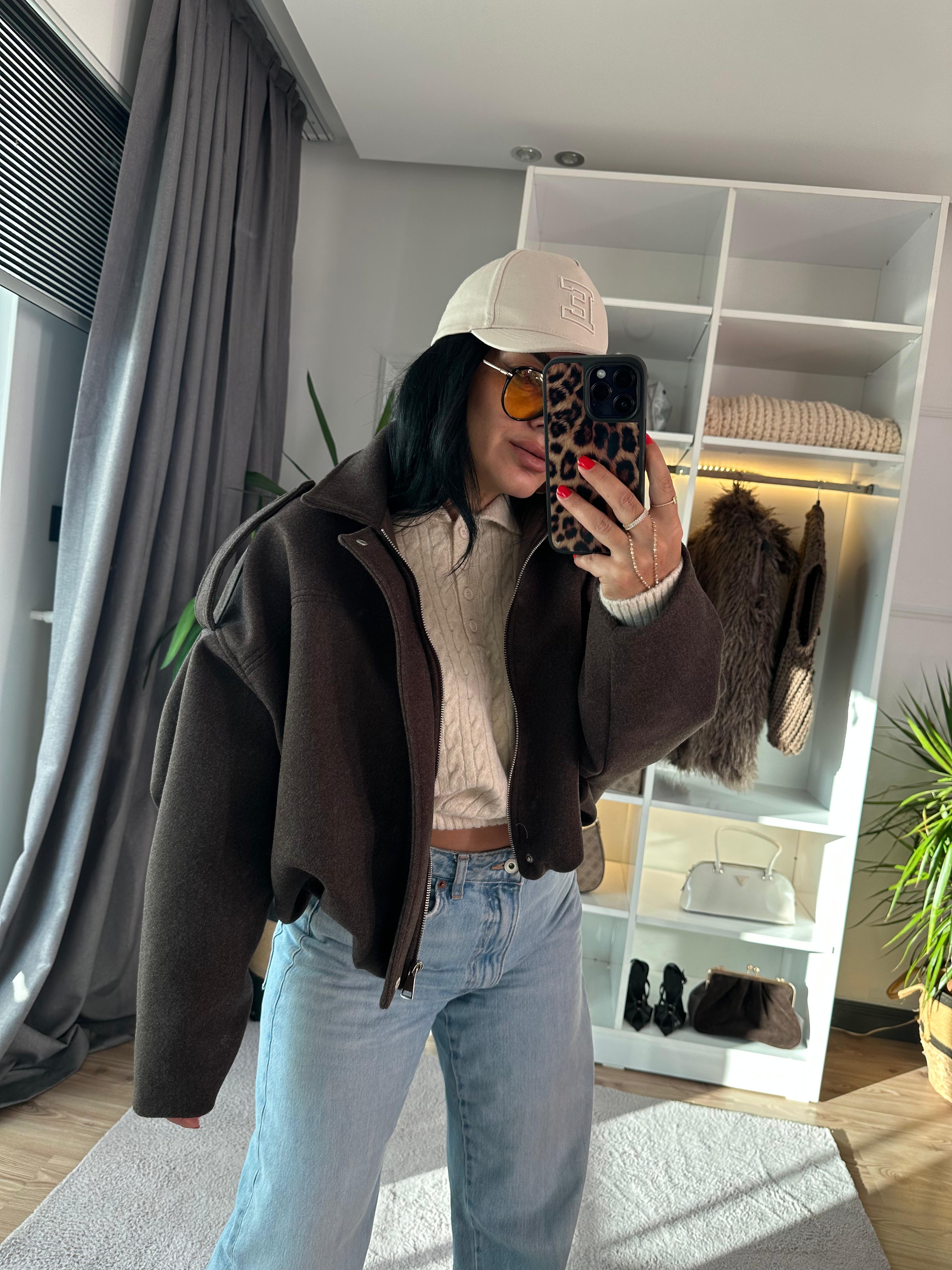 KAHVERENGİ BOMBER CEKET