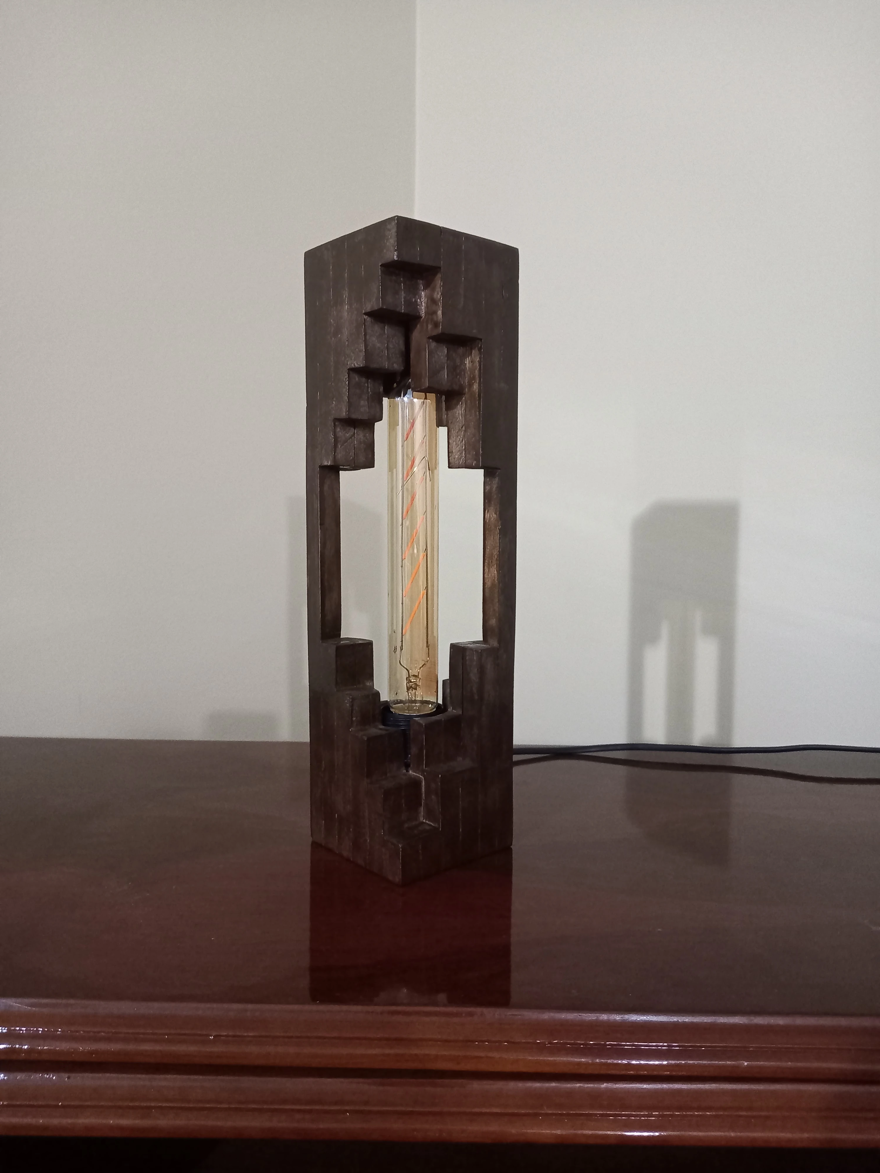 ahşap gece lambası el yapımı 