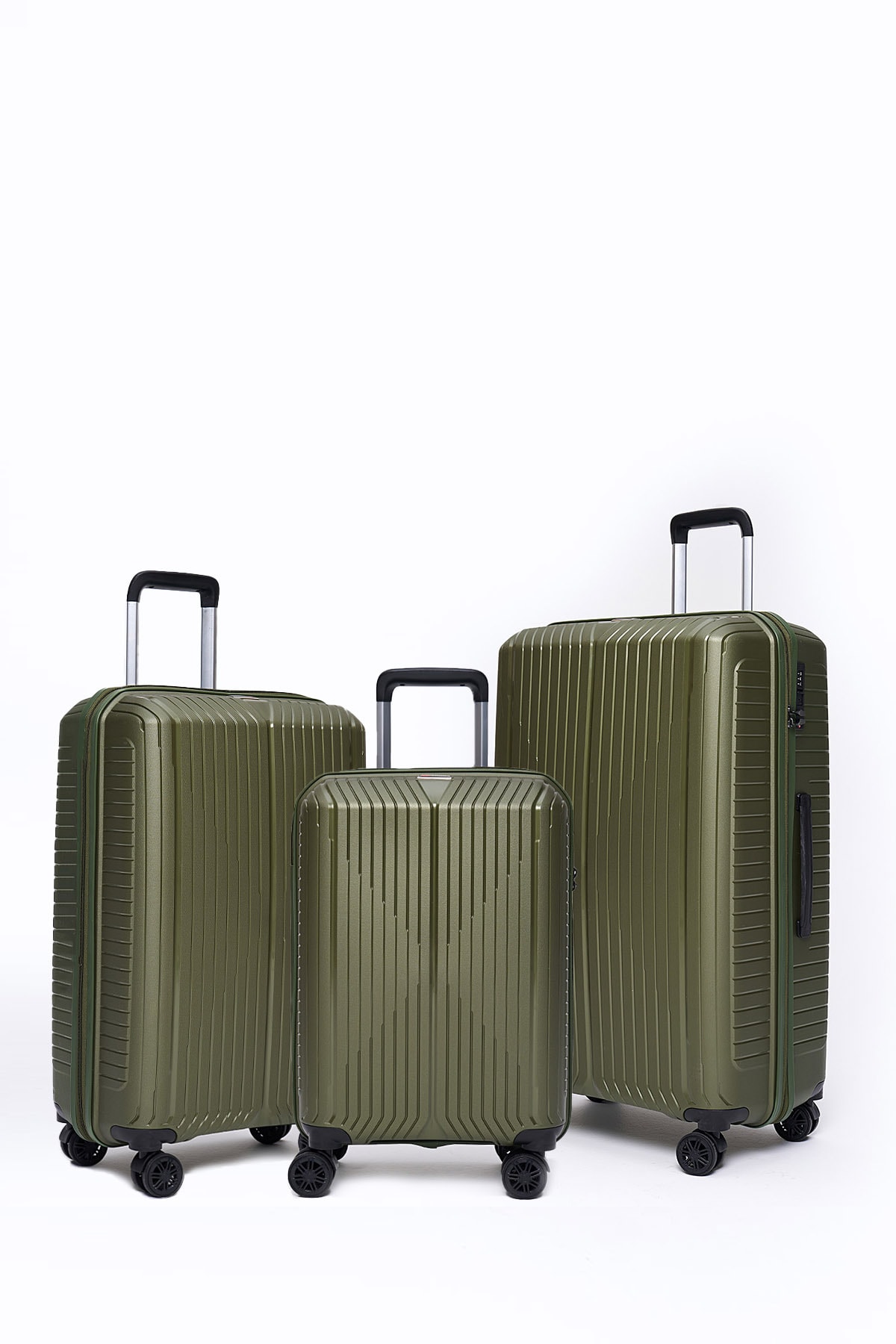 Polipropilen 3'lü Kırılmaz Valiz Seti Haki