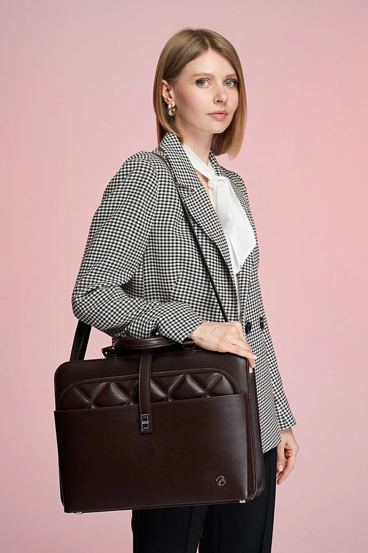 Kadın Laptop Çantası 14” 15.6” Uyumlu – Evrak ve Omuz Askılı Çanta