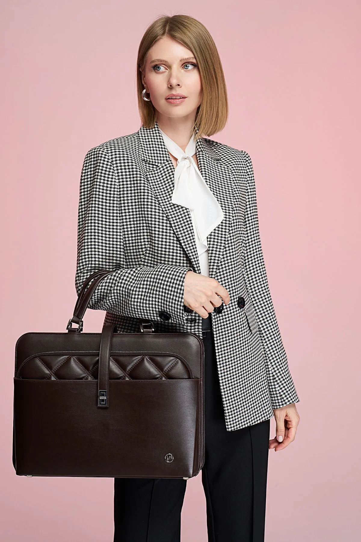 Kadın Laptop Çantası 14” 15.6” Uyumlu – Evrak ve Omuz Askılı Çanta