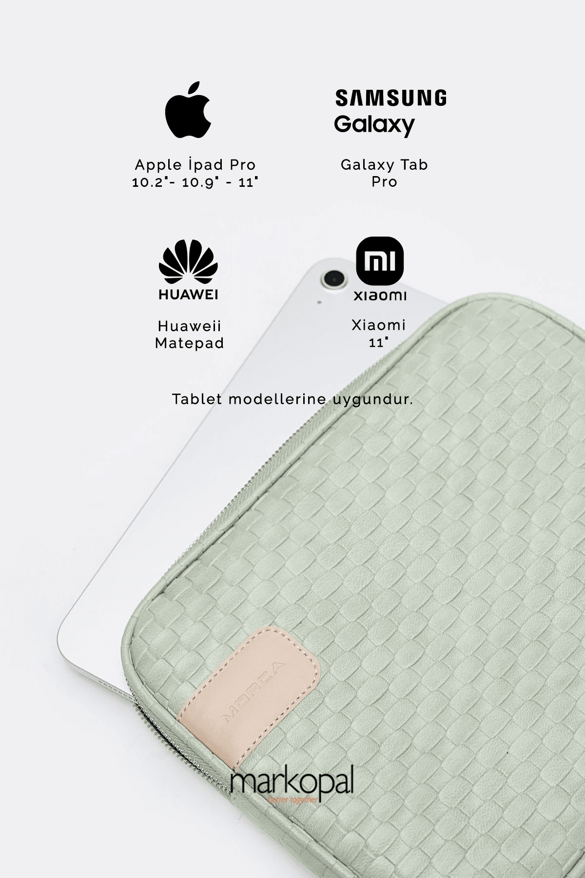 iPad Air Pro & Matepad & Galaxy & Tablet Kılıfı 11" İnç Mint Yeşili