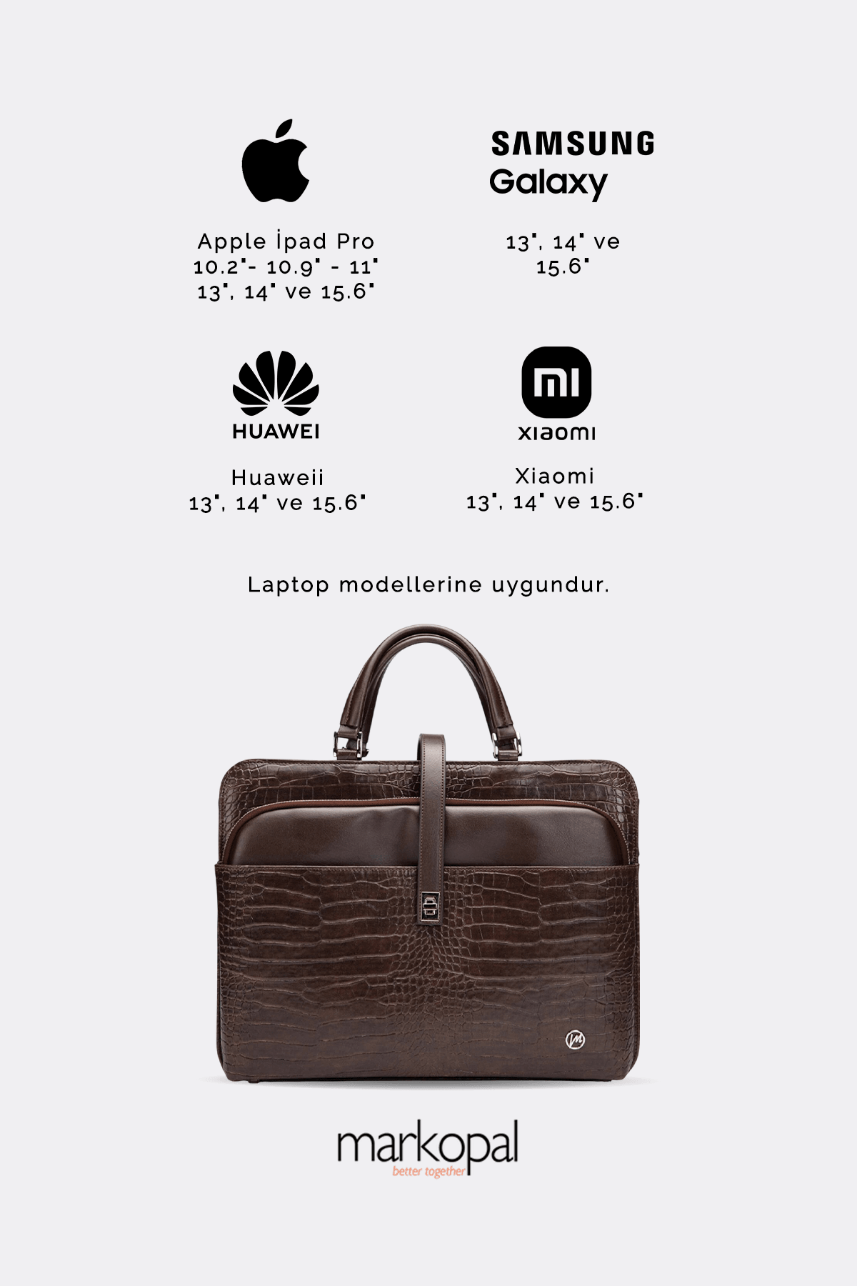 Morca - Kadın Evrak Laptop Çantası - 14" ve 15.6" Laptop Bölmesi