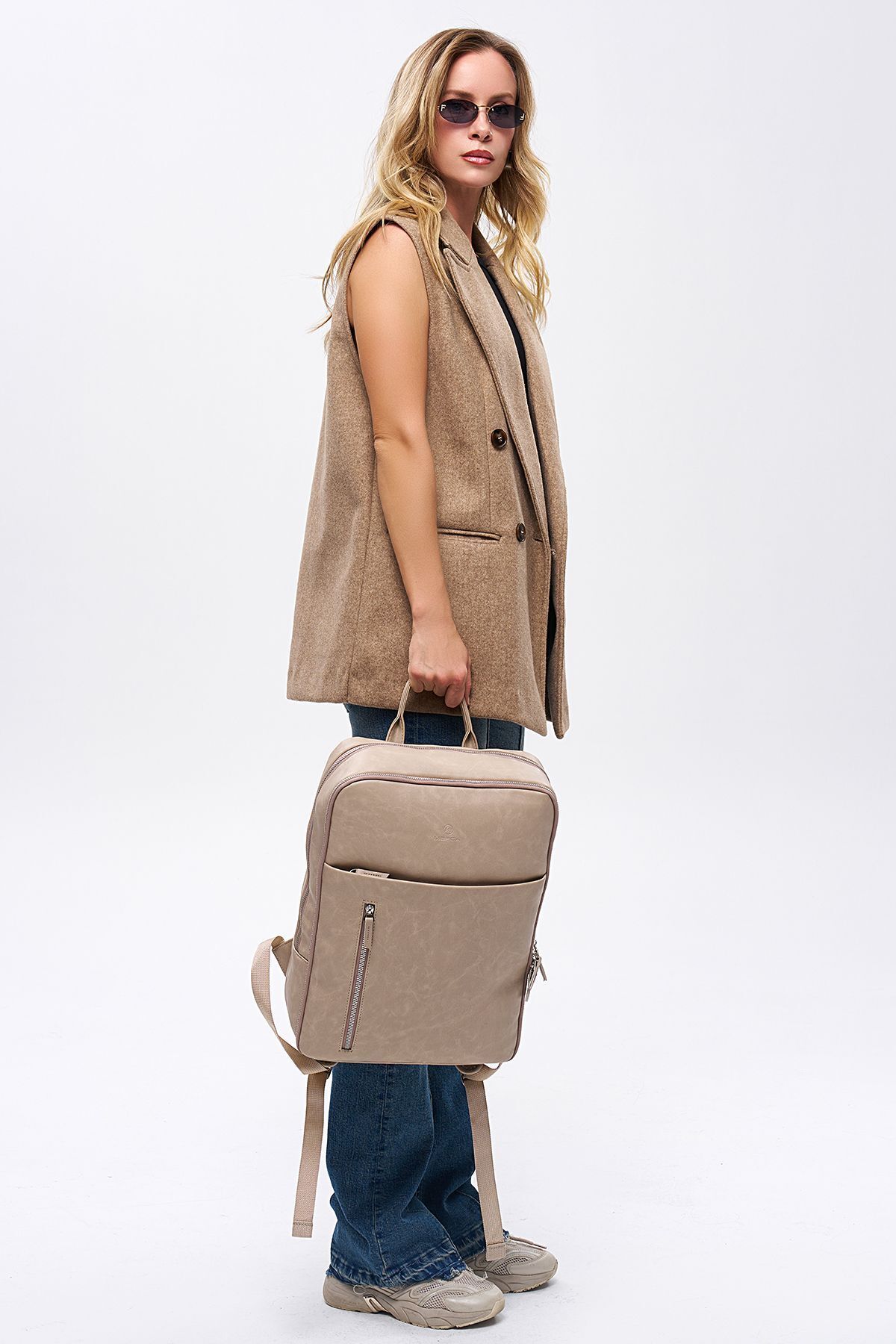 MORCA Organizer Premium Deri Sırt Laptop Çantası Unisex