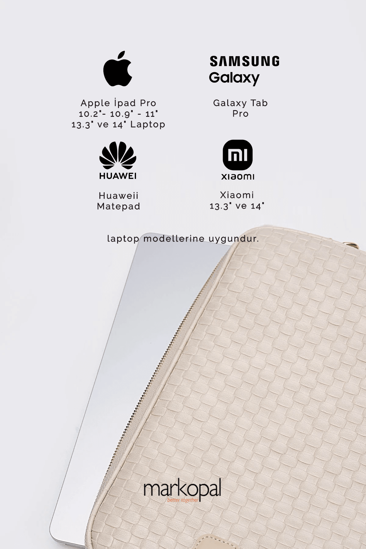 Macbook Air Pro 13.3" & 14" Inç Laptop Kılıfı Hasır Bej