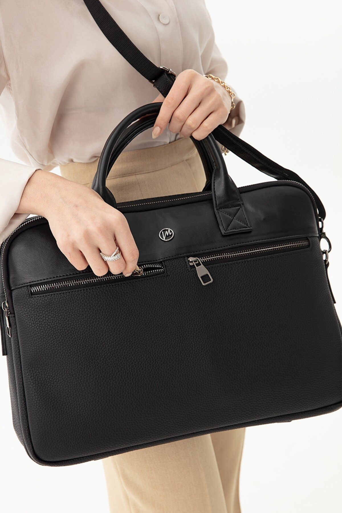 Morca Unisex Laptop Briefcase | 15.6" Vegan Leather, Waterproof Business Bag