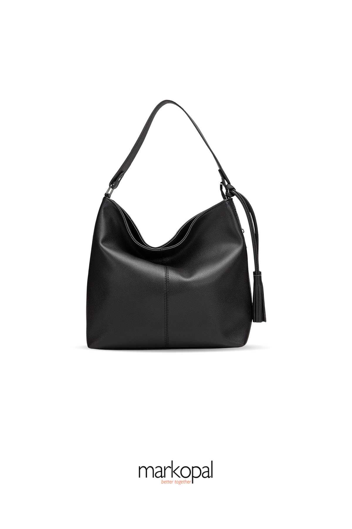 MORCA Kadın Siyah Taşlı Salaş Omuz Çantası IZG1927-1