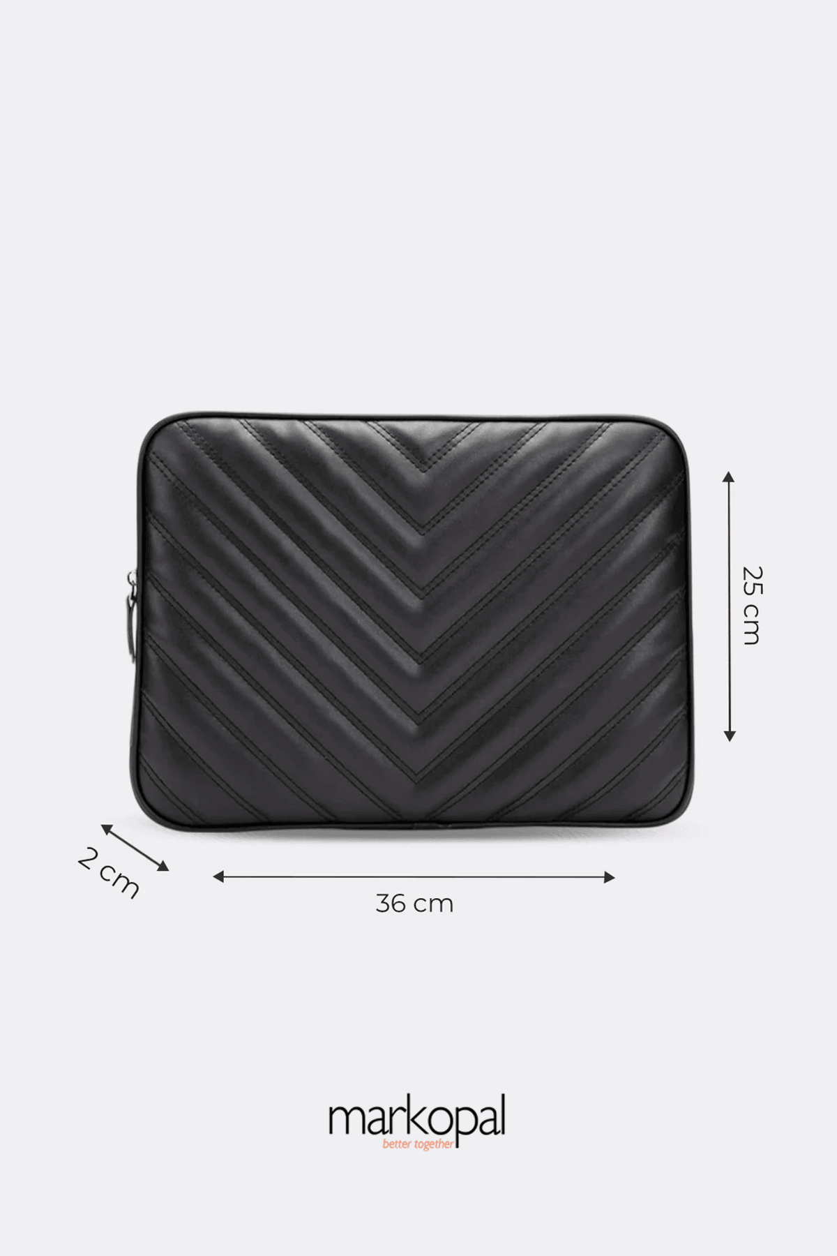 MORCA Omuz Askılı Notebook Çanta Tablet Laptop Kılıfı  13"-14" V Model Deri Siyah