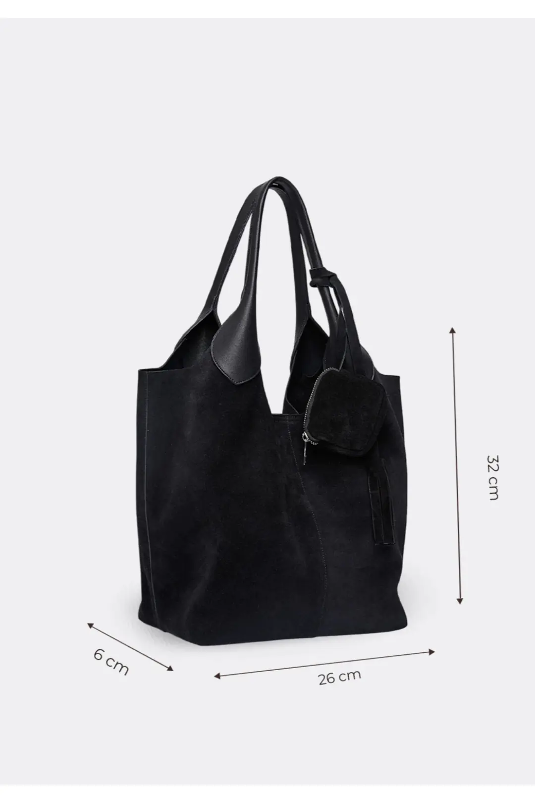 Hakiki Süet Salaş Tote Kadın Omuz Çantası 2170