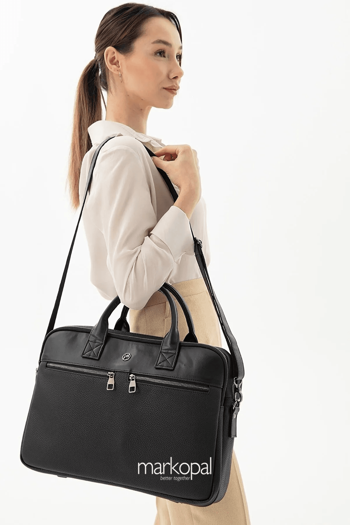 Morca Unisex Evrak ve Laptop Çantası | 15.6" Uyumlu, Vegan Deri, Su Geçirmez