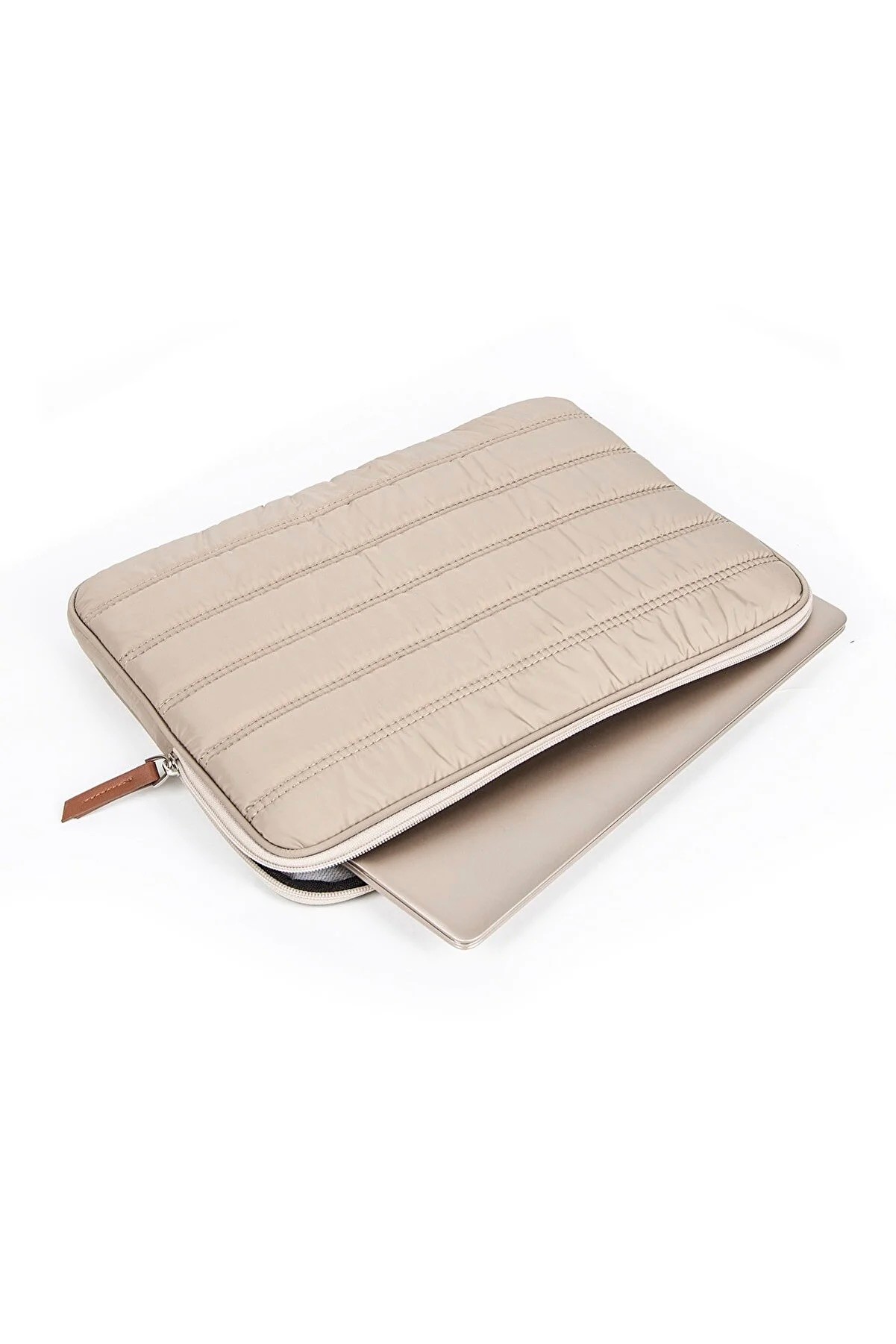 MORCA Macbook Kılıf Notebook Çanta Tablet Laptop Kılıfı 13"-14" Çizgili Su Geçirmez Kumaş Bej