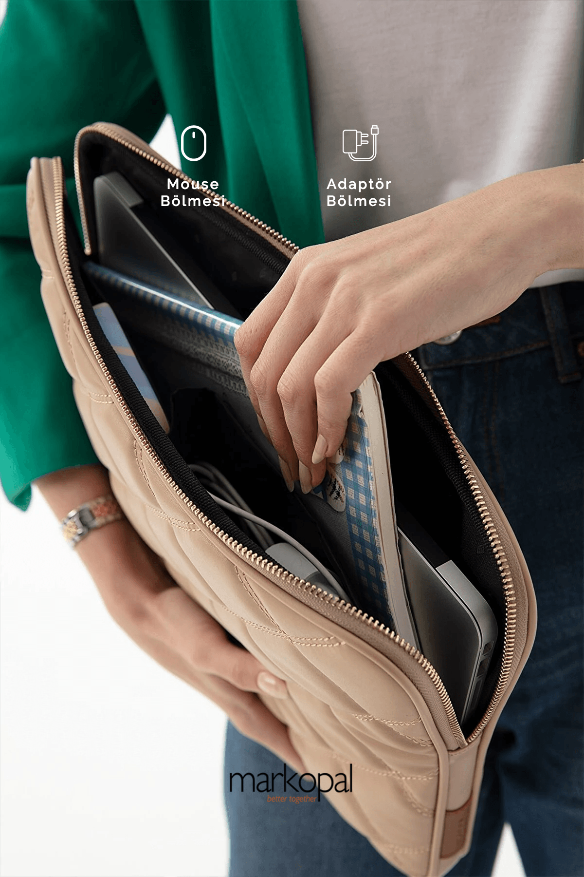 MORCA Kılıf Notebook Çanta Tablet Laptop Kılıfı 13"-14" ve 15"-16" Kapitone Deri