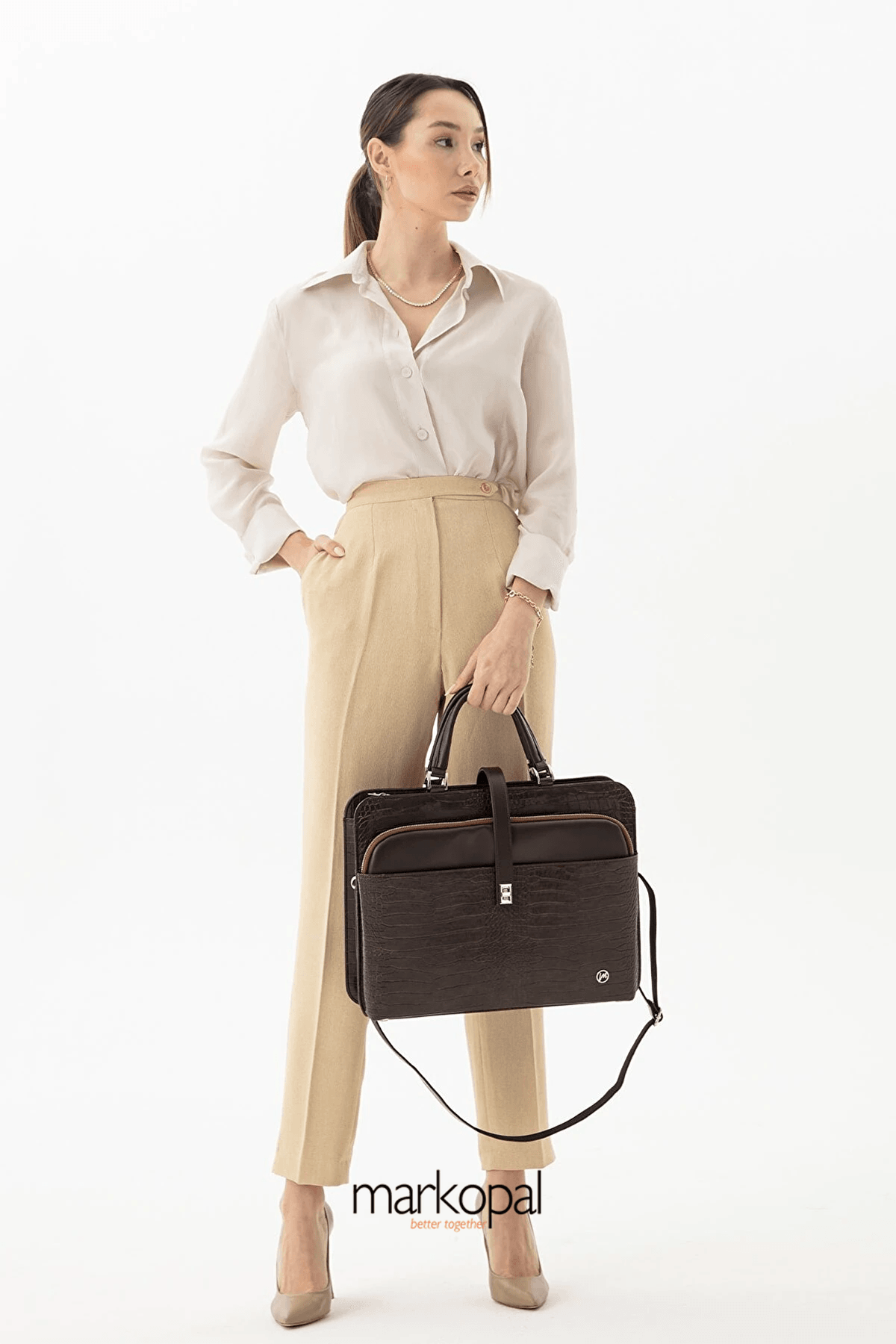 Morca - Kadın Evrak Laptop Çantası - 14" ve 15.6" Laptop Bölmesi