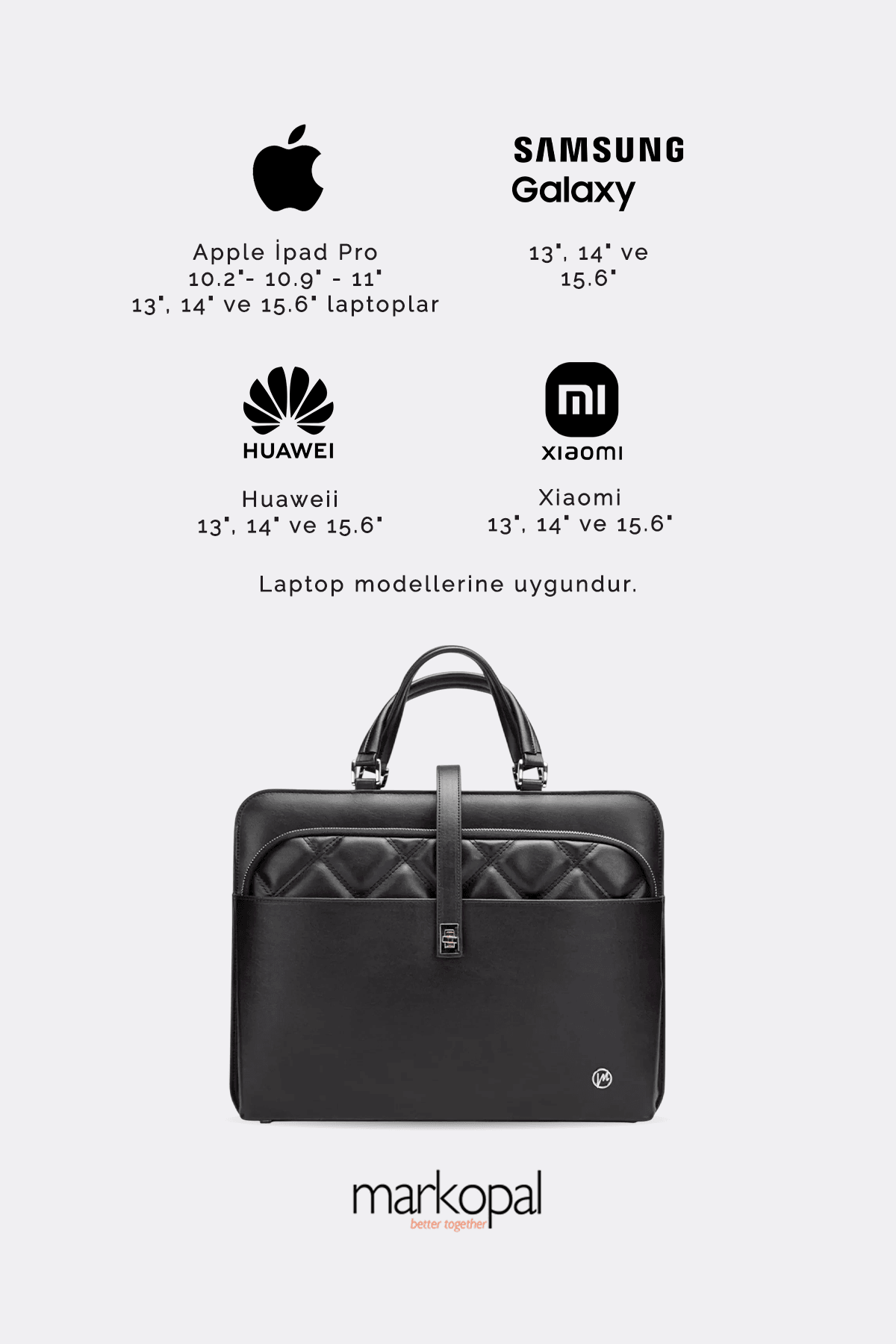 Morca - Kadın Evrak Laptop Çantası  Kapitone - 14" ve 15.6" Laptop Bölmesi
