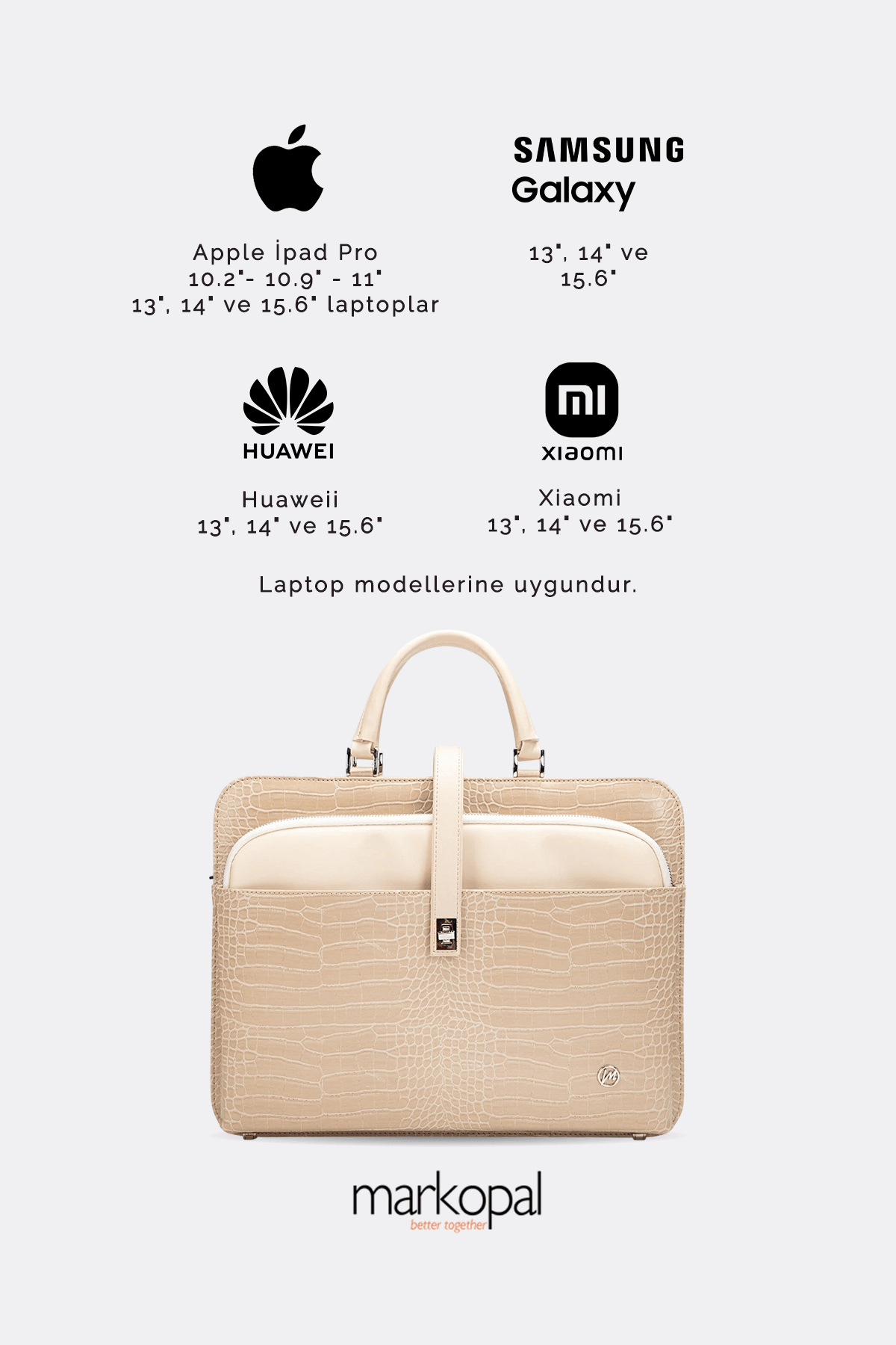 Morca - Kadın Evrak Laptop Çantası - 14" ve 15.6" Laptop Bölmesi
