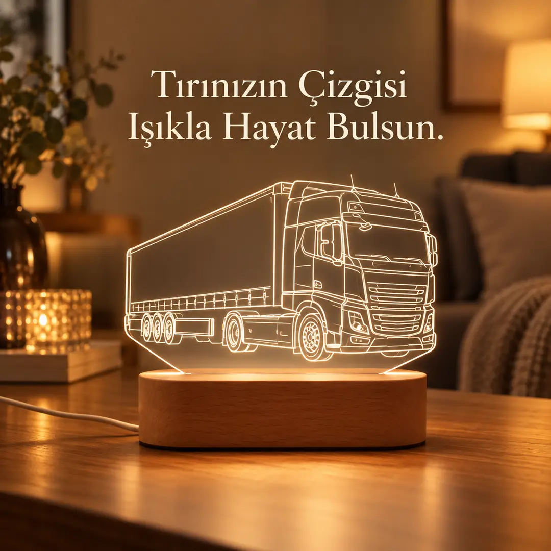 Tır Kamyon Fotoğraflı Gece Lambası