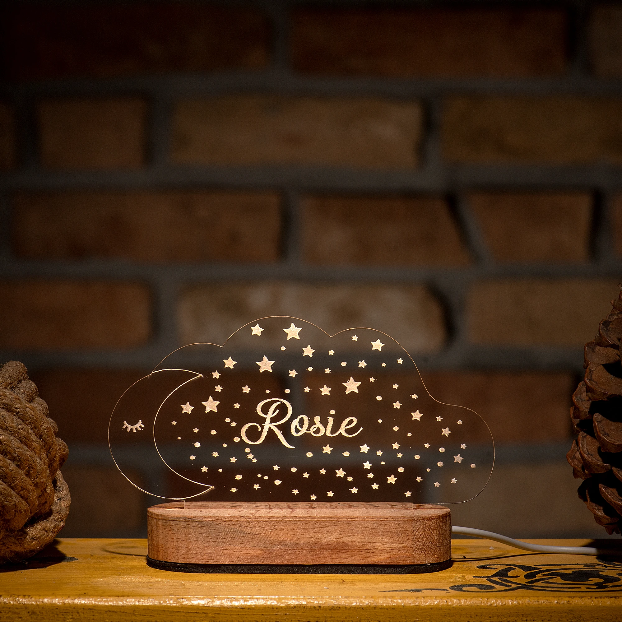 🌙 Kişiye Özel İsimli Çocuk Gece Lambası 👶